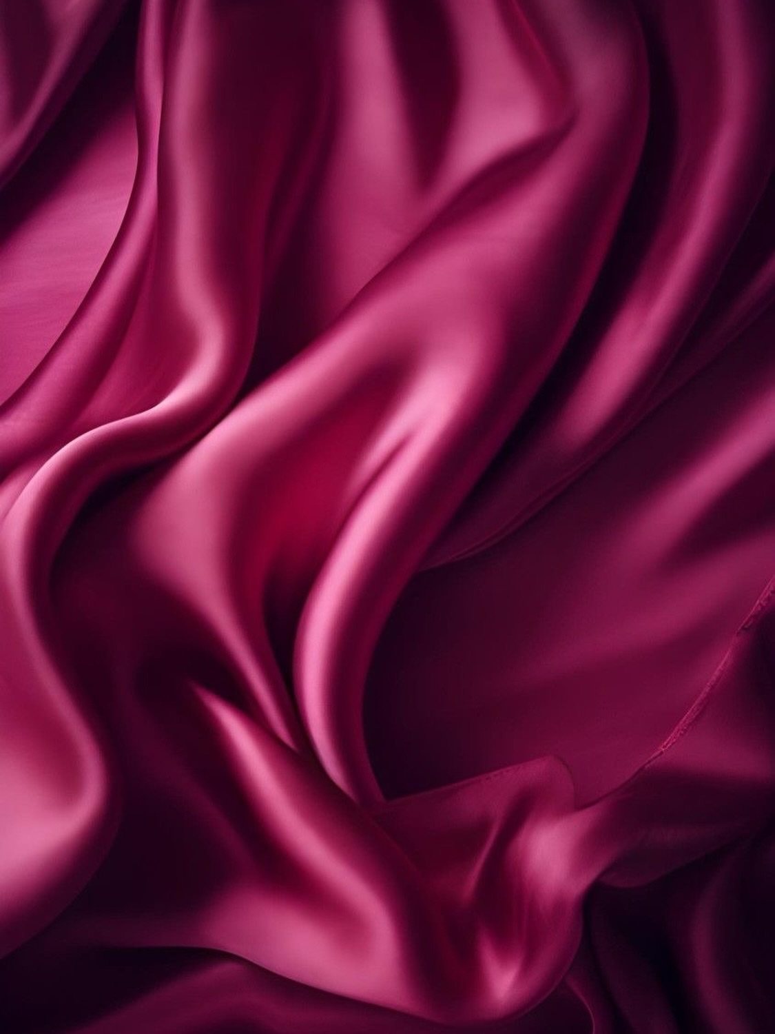 9 Hot Pink Background Ideas for Phones and Walls 7 Flowing hot pink satin fabric with deep, elegant folds and a smooth, shimmering texture.