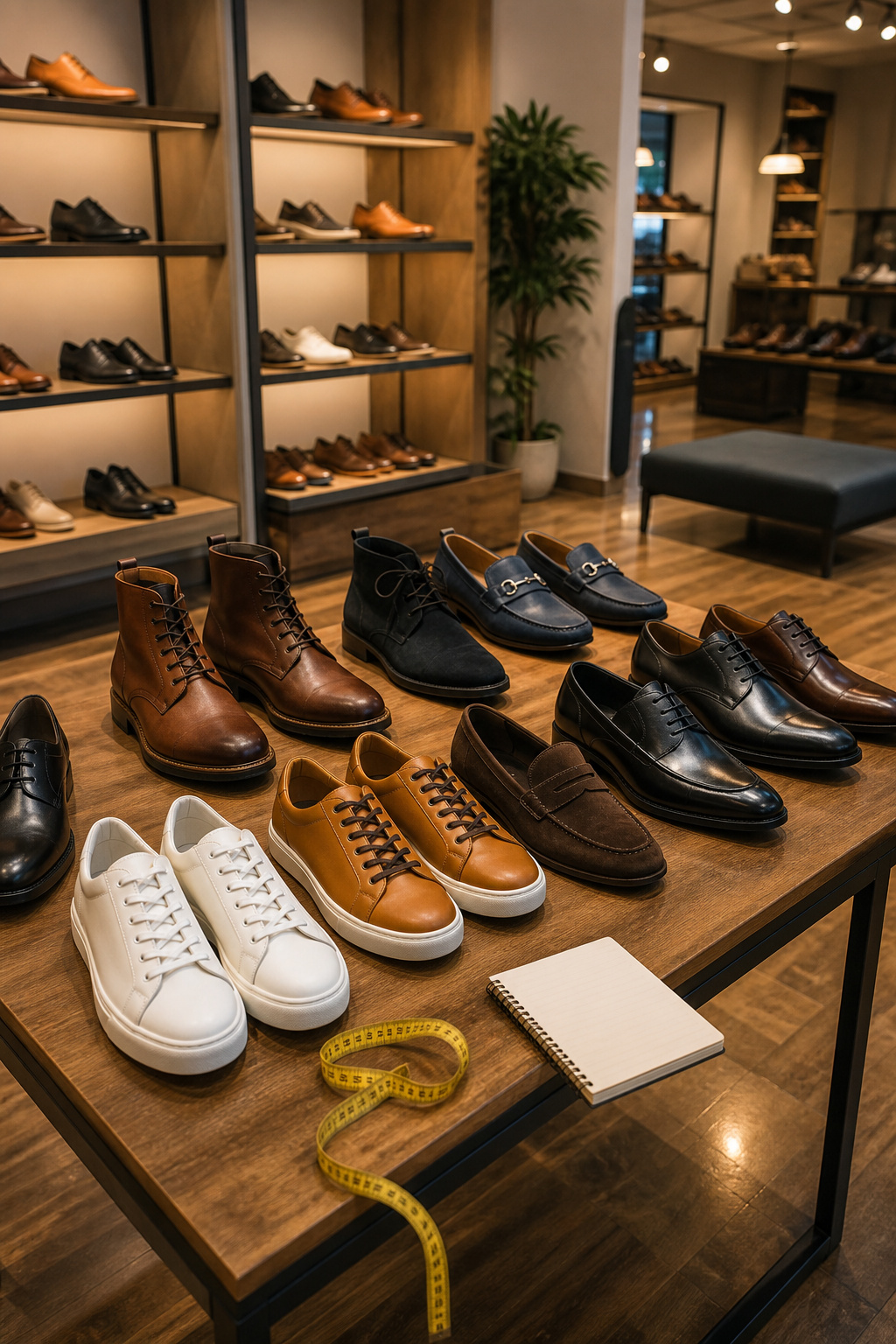 10 Best Shoes for Men: Top Picks for Every Occasion 13 Neatly arranged display of various men's shoes on a table