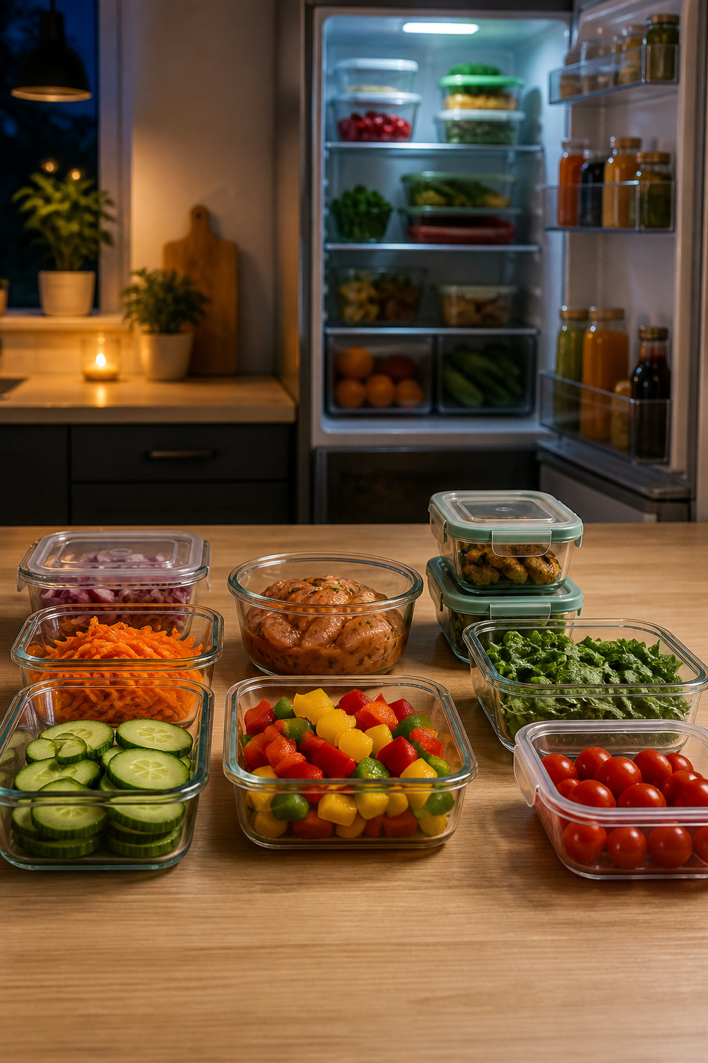 A variety of fridge storage containers in different shapes and sizes