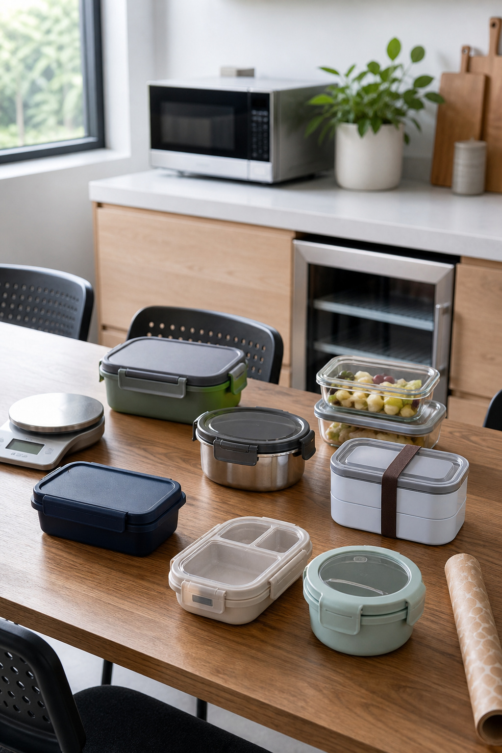 10 Leakproof Lunchboxes: Research-Based Picks for Dry Bags 11 An office break room with a lunchbox and snacks on a table