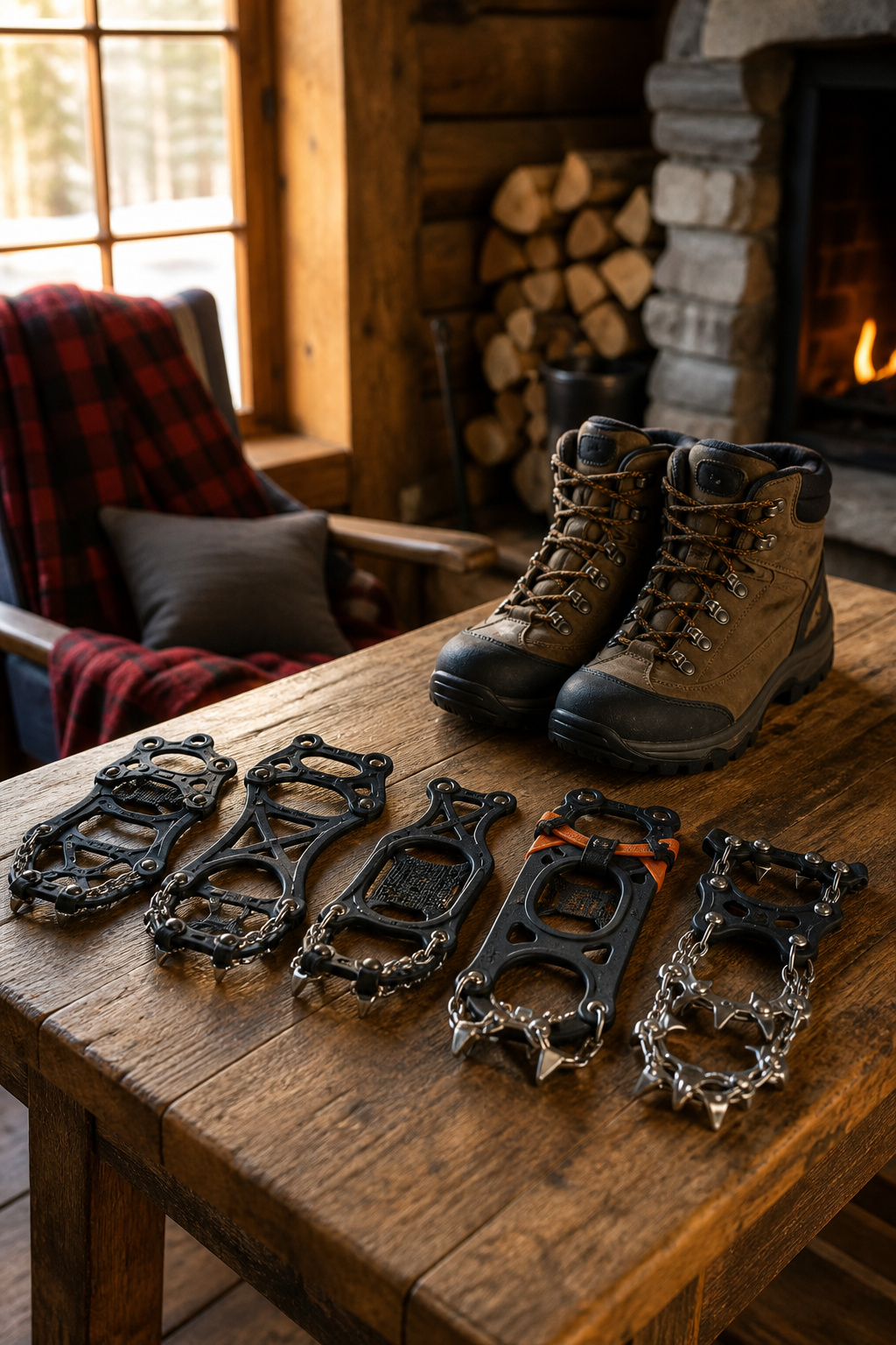 10 Best Ice Cleats for Boots: Winter Traction Research 19 Outdoor equipment display showing various ice cleats for boots