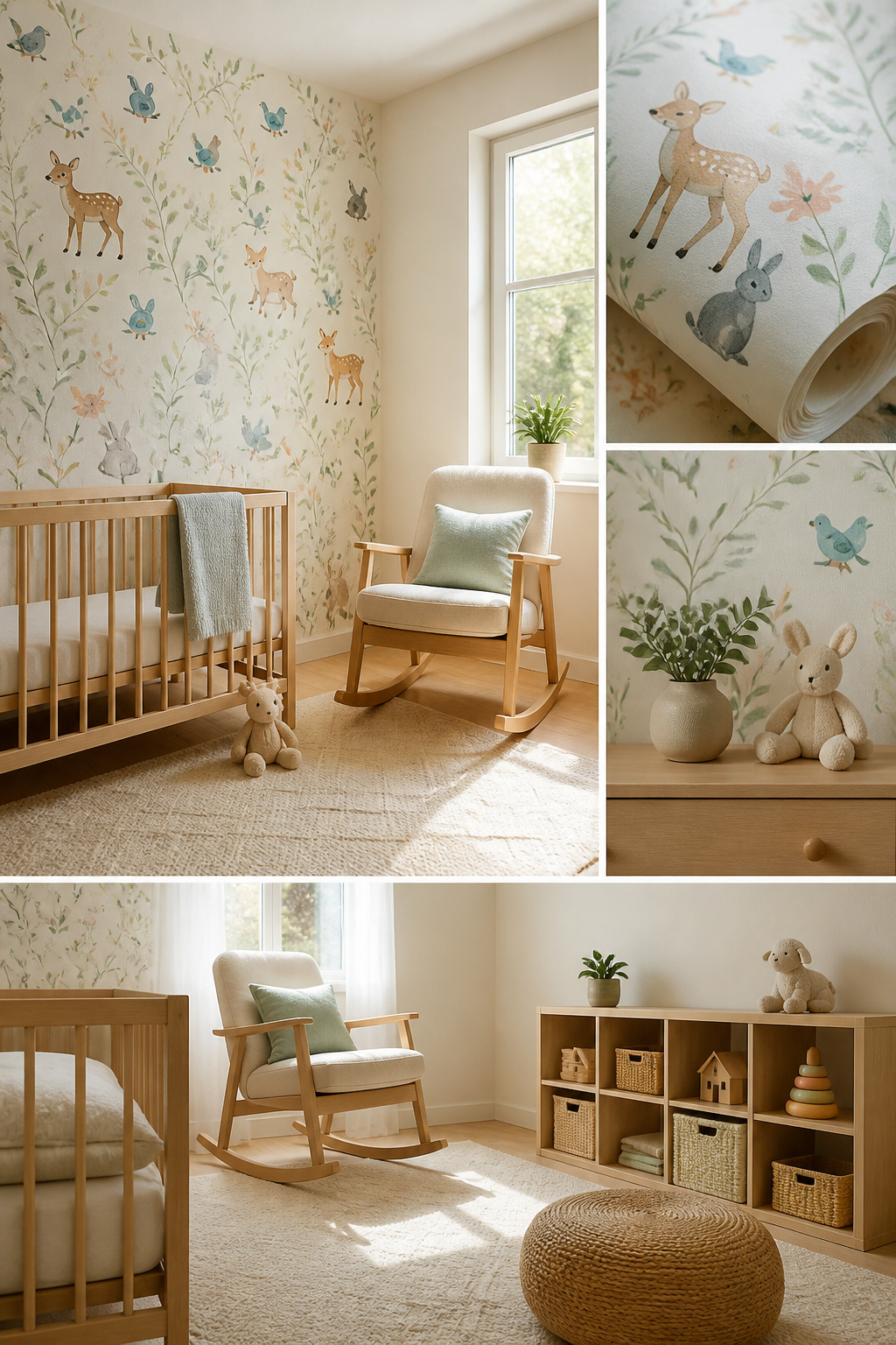 An image highlighting eco-friendly wallpaper options and certifications.