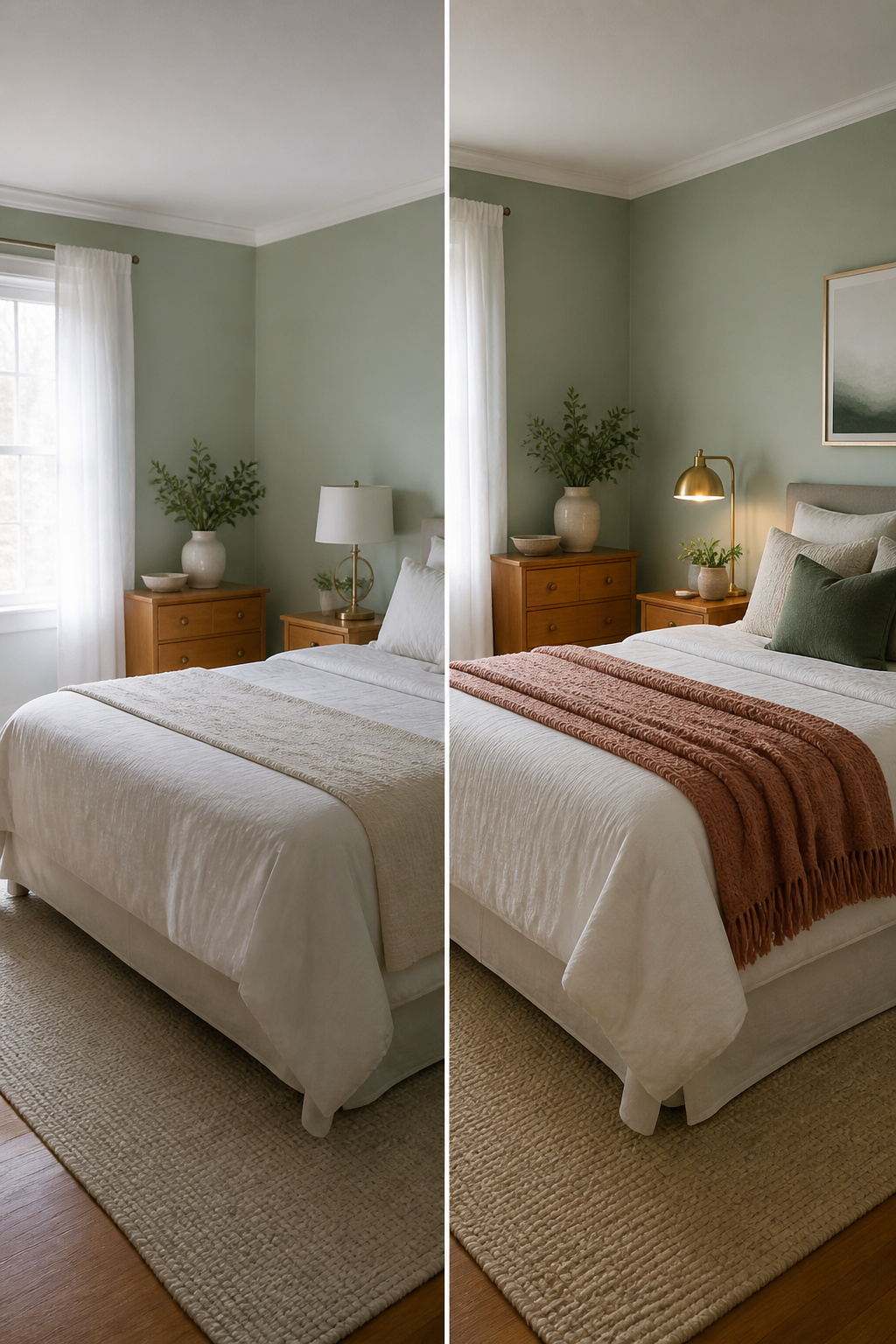 10 Cozy Room Decor Ideas for Warm, Lived-In Style in 2026 6 A cozy room featuring sage green walls and warm decor accents.