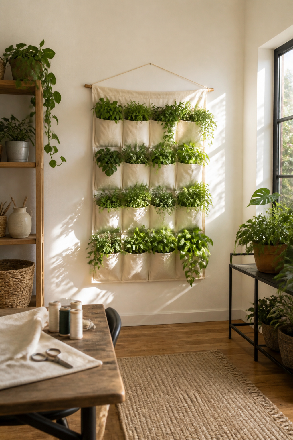 39 DIY Decor Ideas to Refresh Your Home for 2026 22 Fabric wall planters with grommets for hanging.