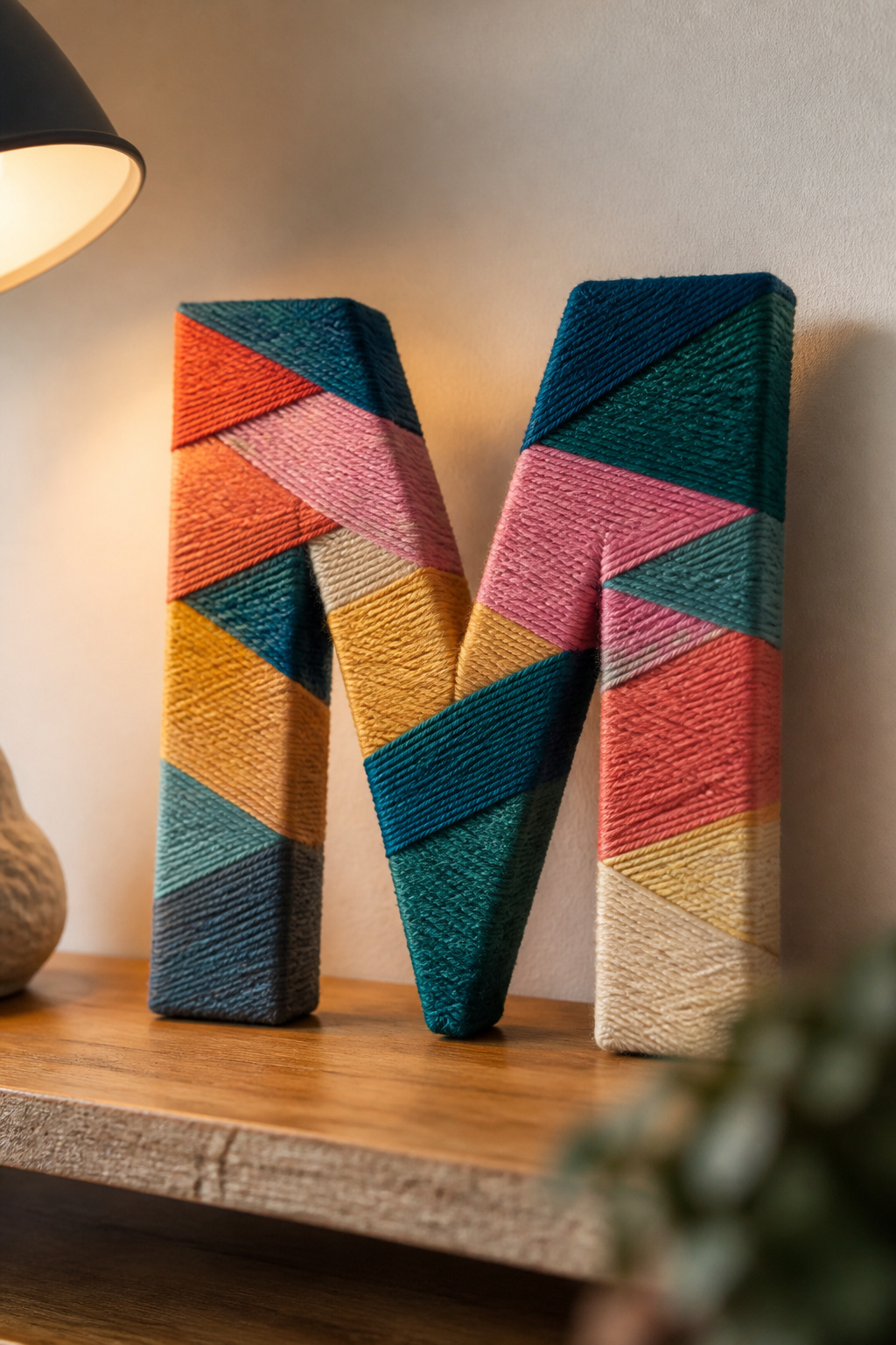 39 DIY Decor Ideas to Refresh Your Home for 2026 35 Cardboard letters wrapped in yarn for wall art.