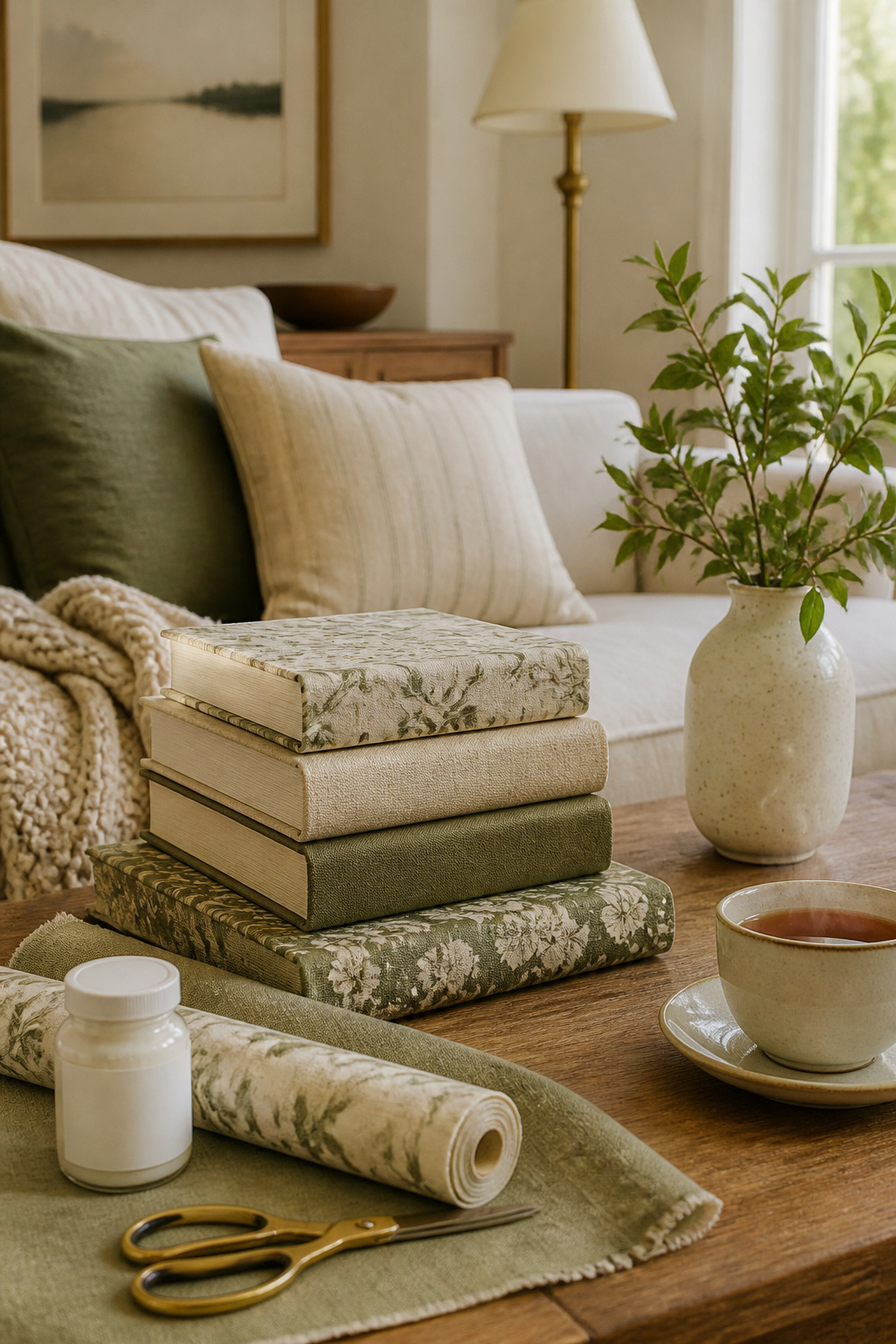 39 DIY Decor Ideas to Refresh Your Home for 2026 9 Books covered in fabric on a coffee table.