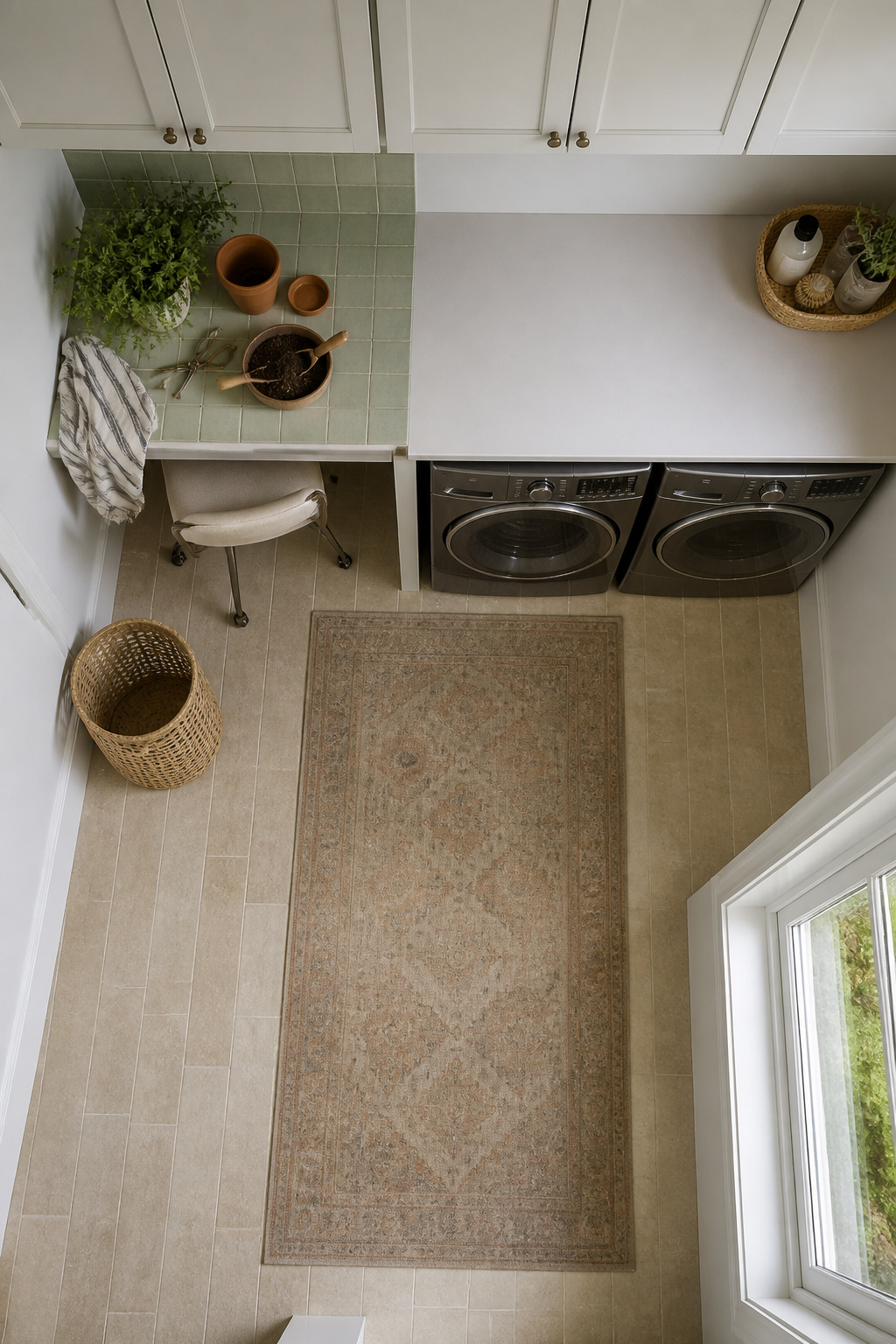 15 Pretty Laundry Room Ideas for Inspired Design 7 Laundry room with distinct zones for different activities.
