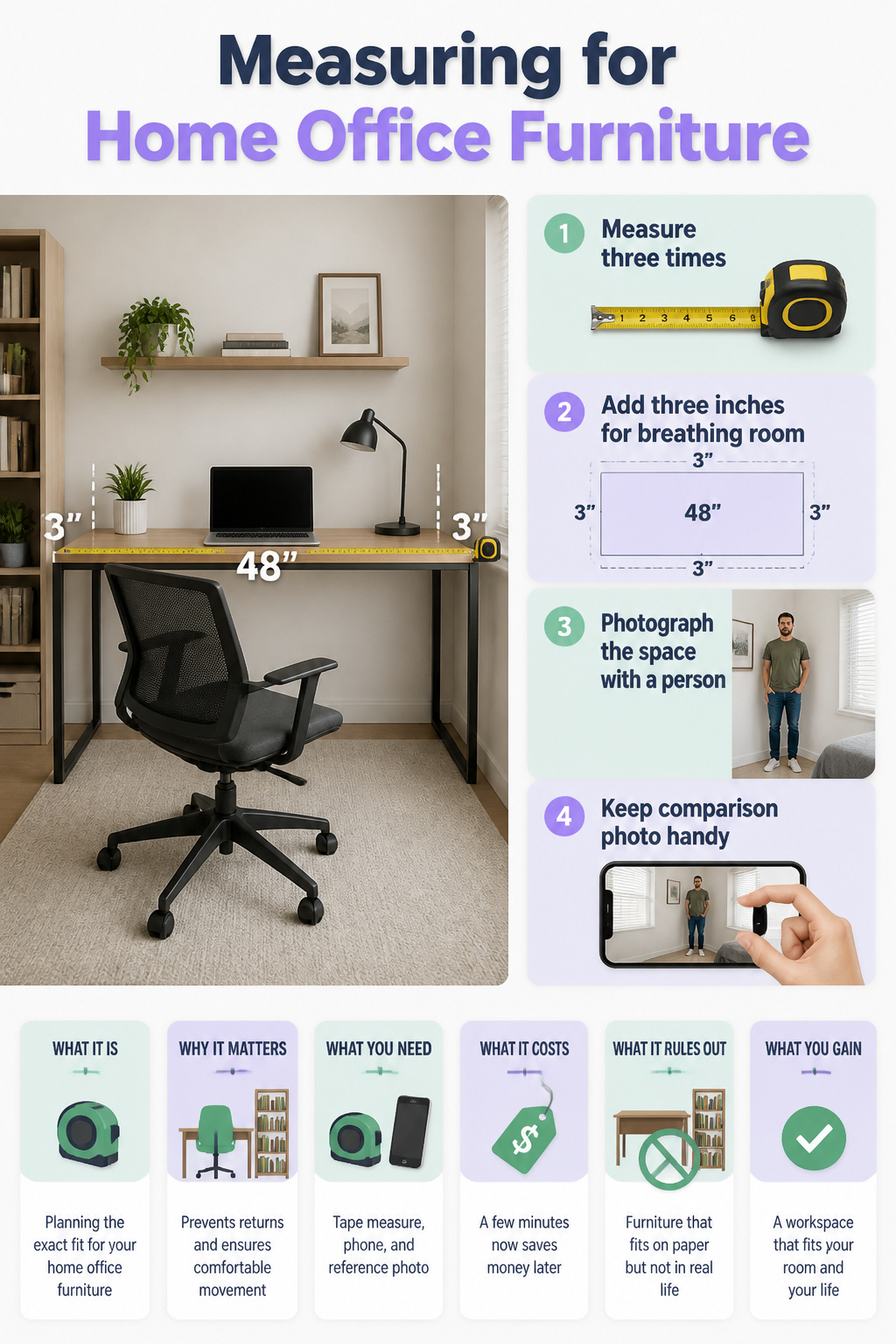 A tape measure and a phone on a desk.
