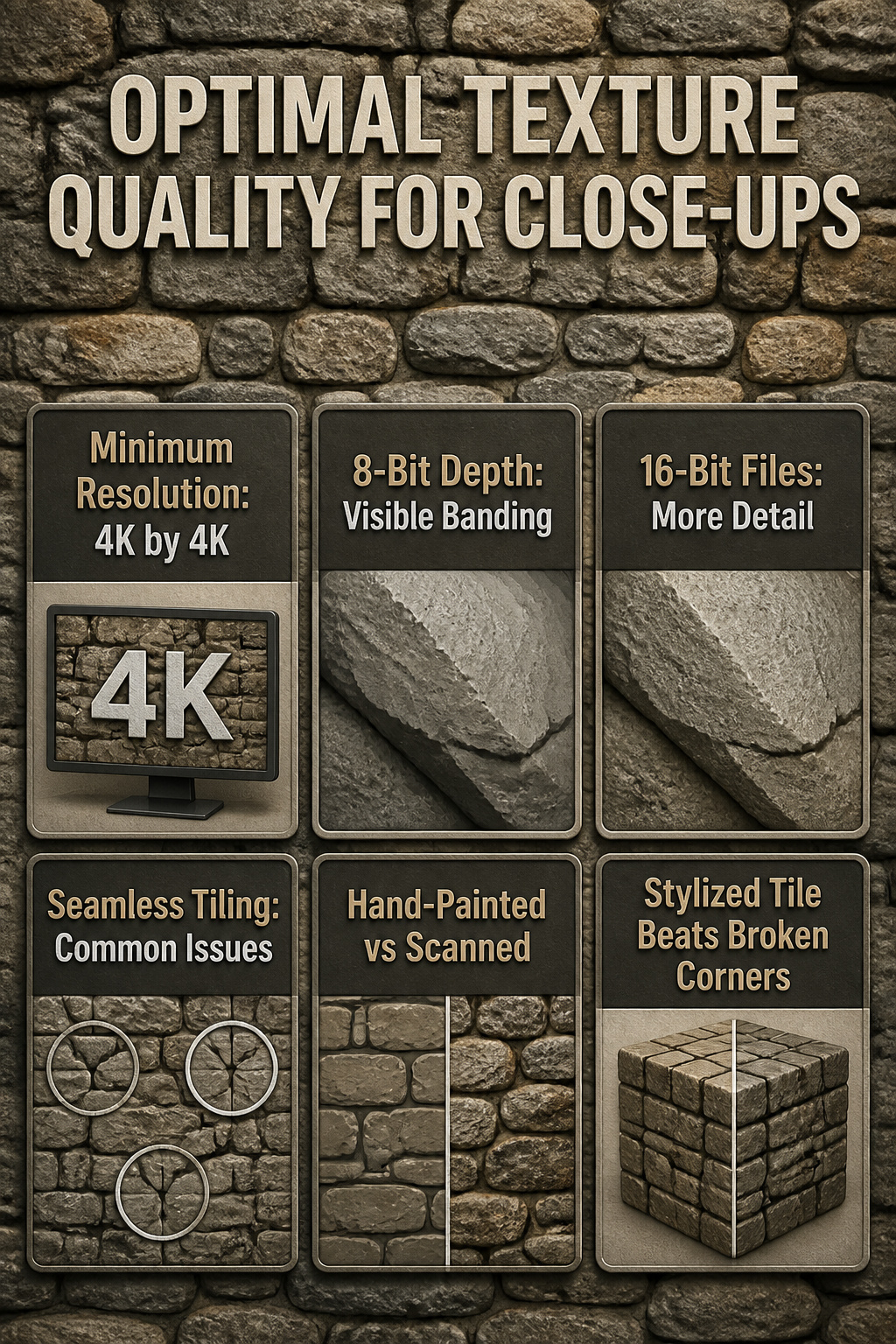 Information on optimal texture quality for detailed renderings.