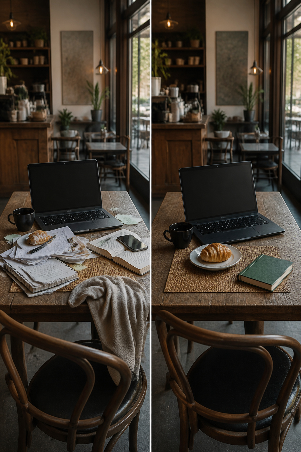A cluttered home workspace with laundry and a laptop.