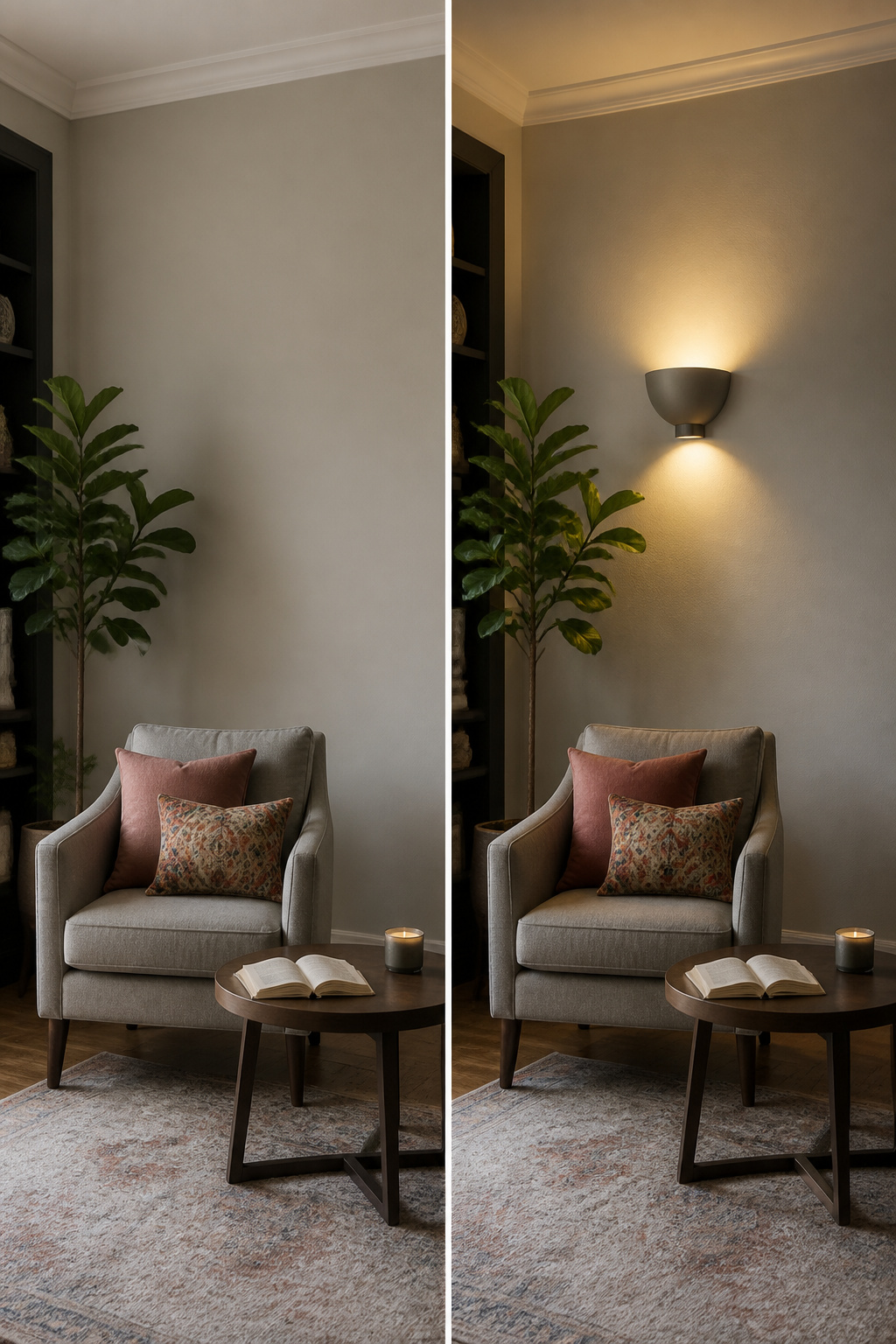 How to Add Wall Sconces: A 7-Step Installation Guide for 2026 9 A wall sconce with an upward-facing shade in a well-lit room.