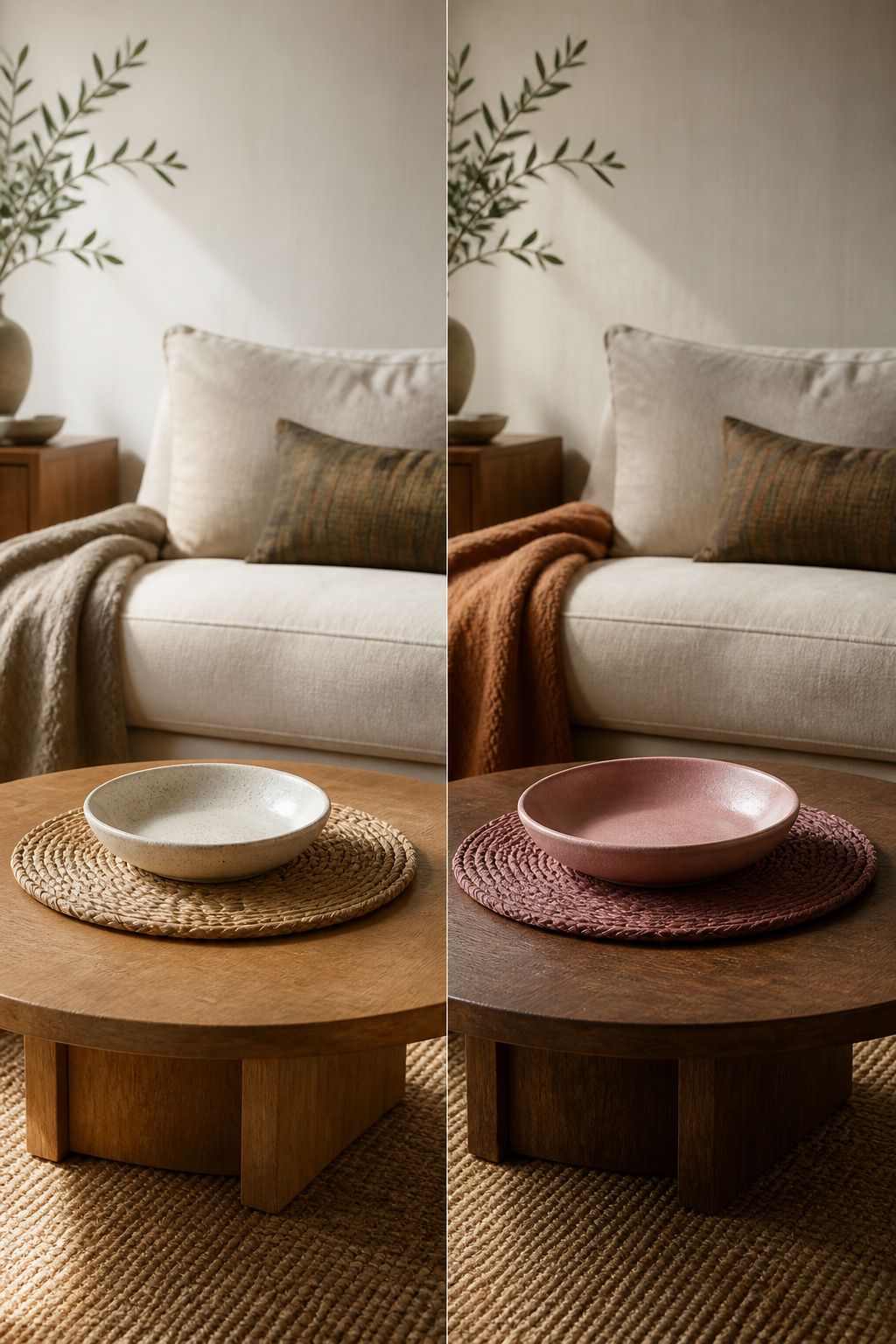 23 Chic Fall Decor Ideas for an Elevated 2026 Season 23 A living room featuring pink accents and natural wood.