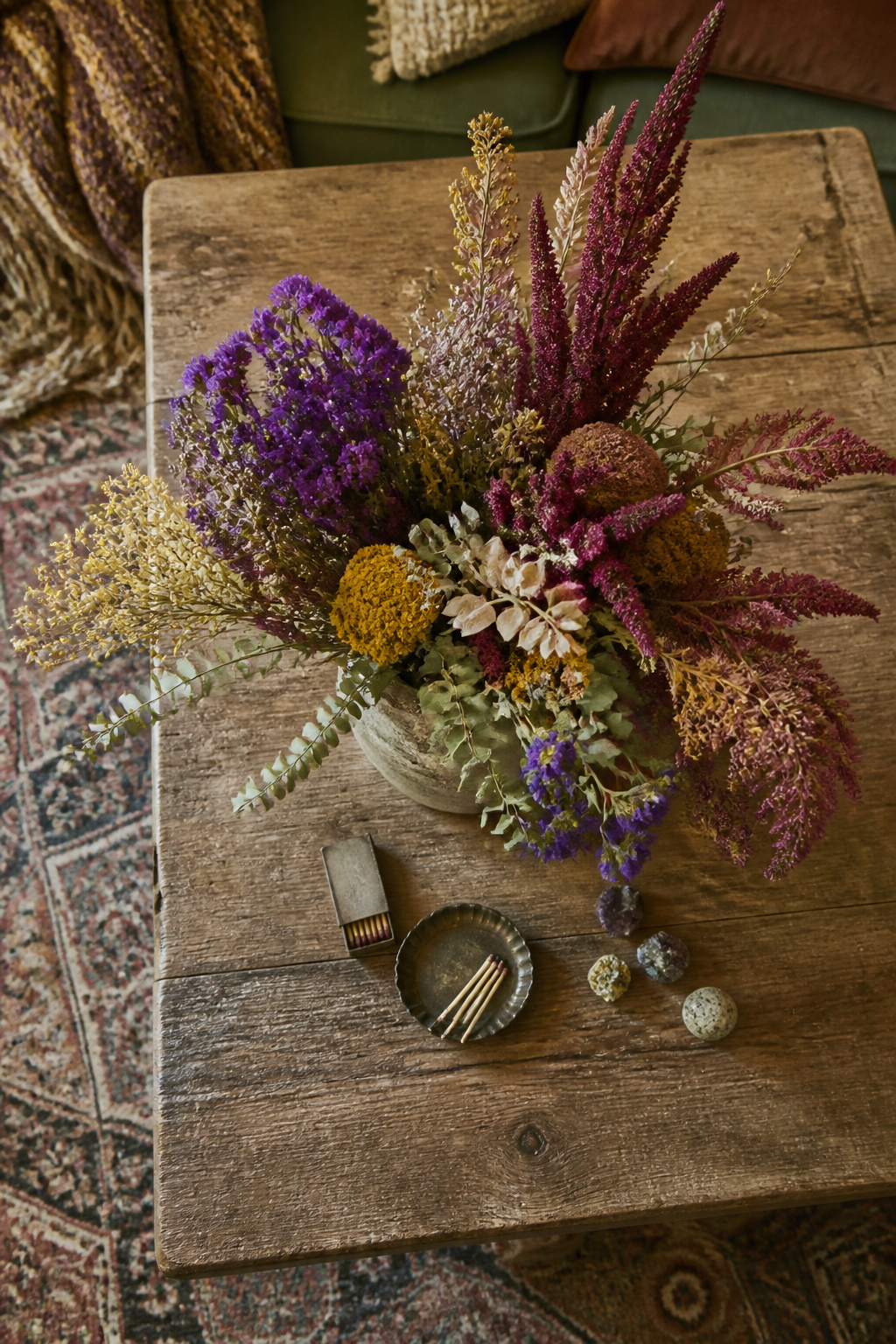 23 Chic Fall Decor Ideas for an Elevated 2026 Season 4 A collection of dried flowers arranged in a rustic display.