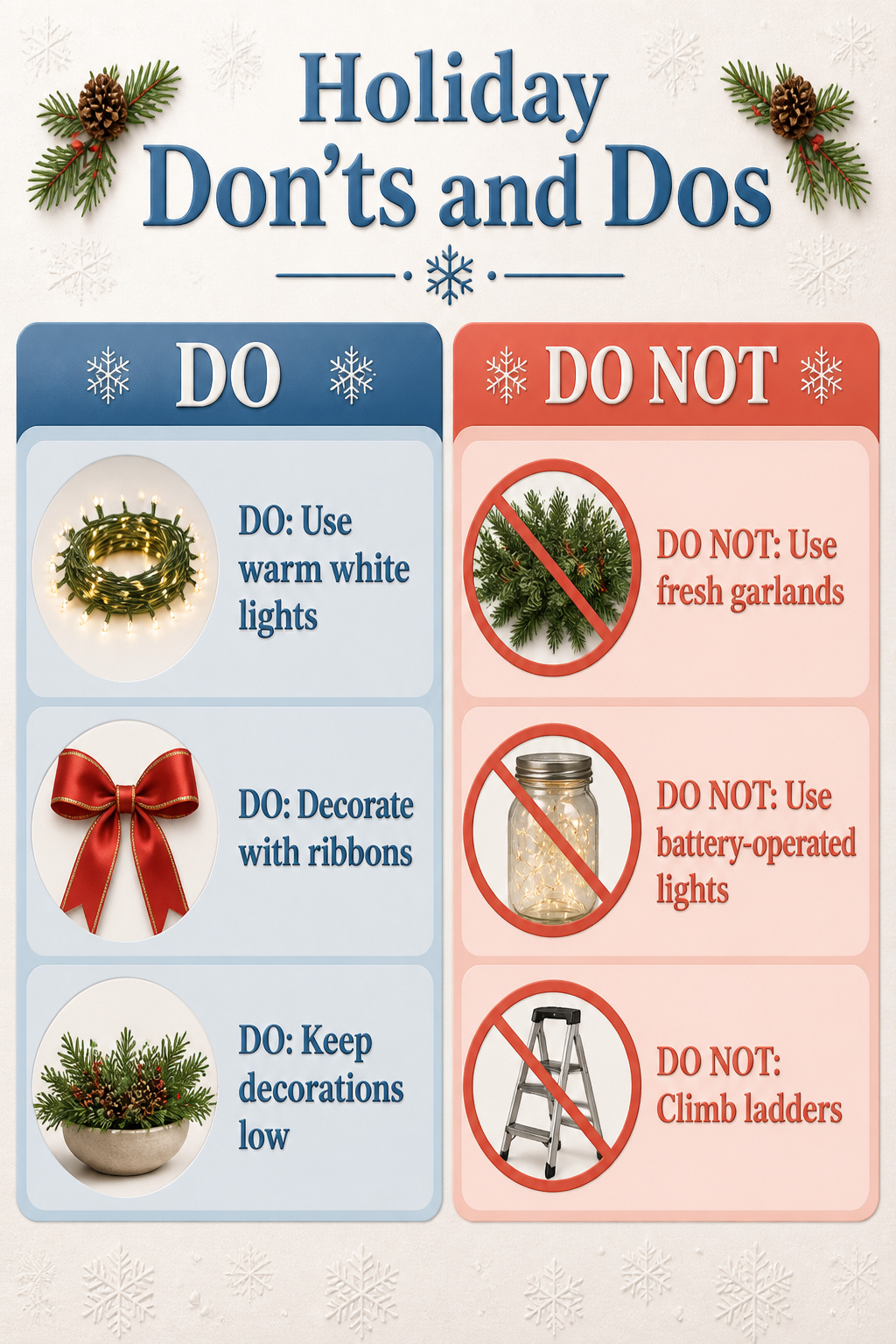 A display of holiday decorations requiring minimal upkeep.
