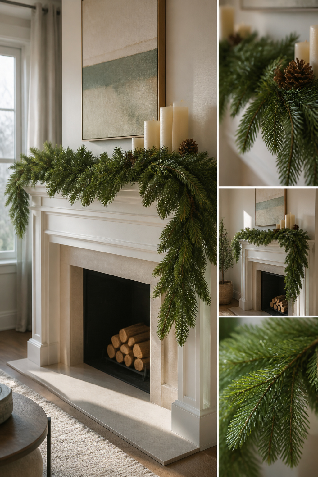 Christmas Trees Wreaths Garlands: Styles and Materials for 2026 9 Annabelle Pine garland displayed on a table.