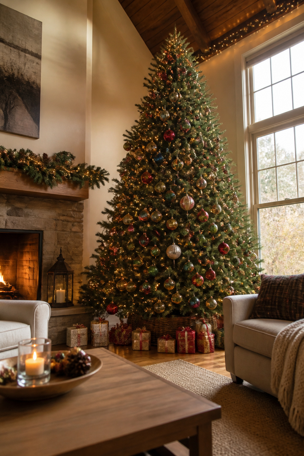 Full Deluxe Brighton Pine Christmas tree with dense branches.