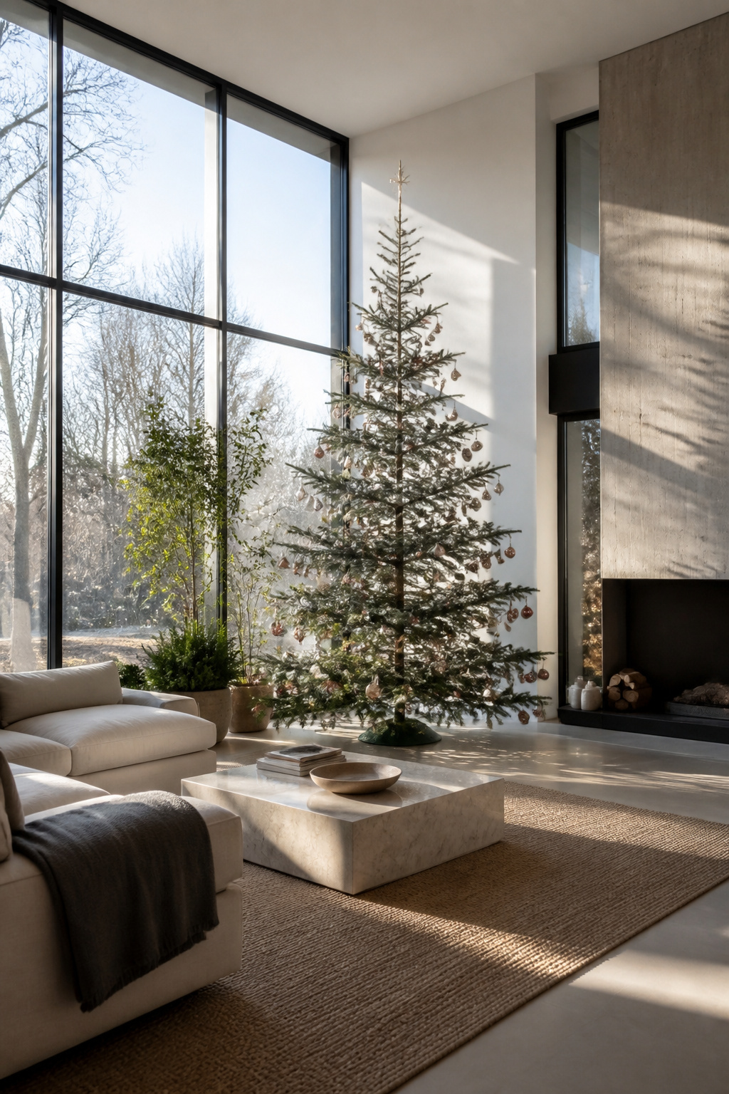 Silvertip Fir Christmas tree with open branch spacing.