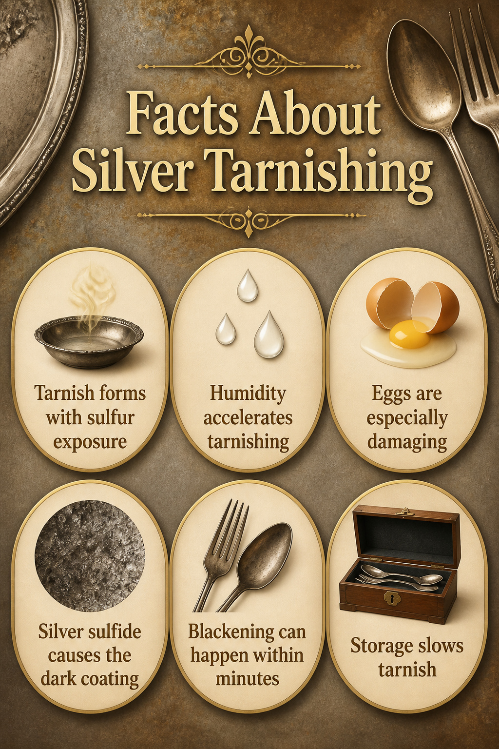 How to Clean Silverware Easily: 4 Methods That Work in 2026 7 Illustration showing facts about silver tarnishing.