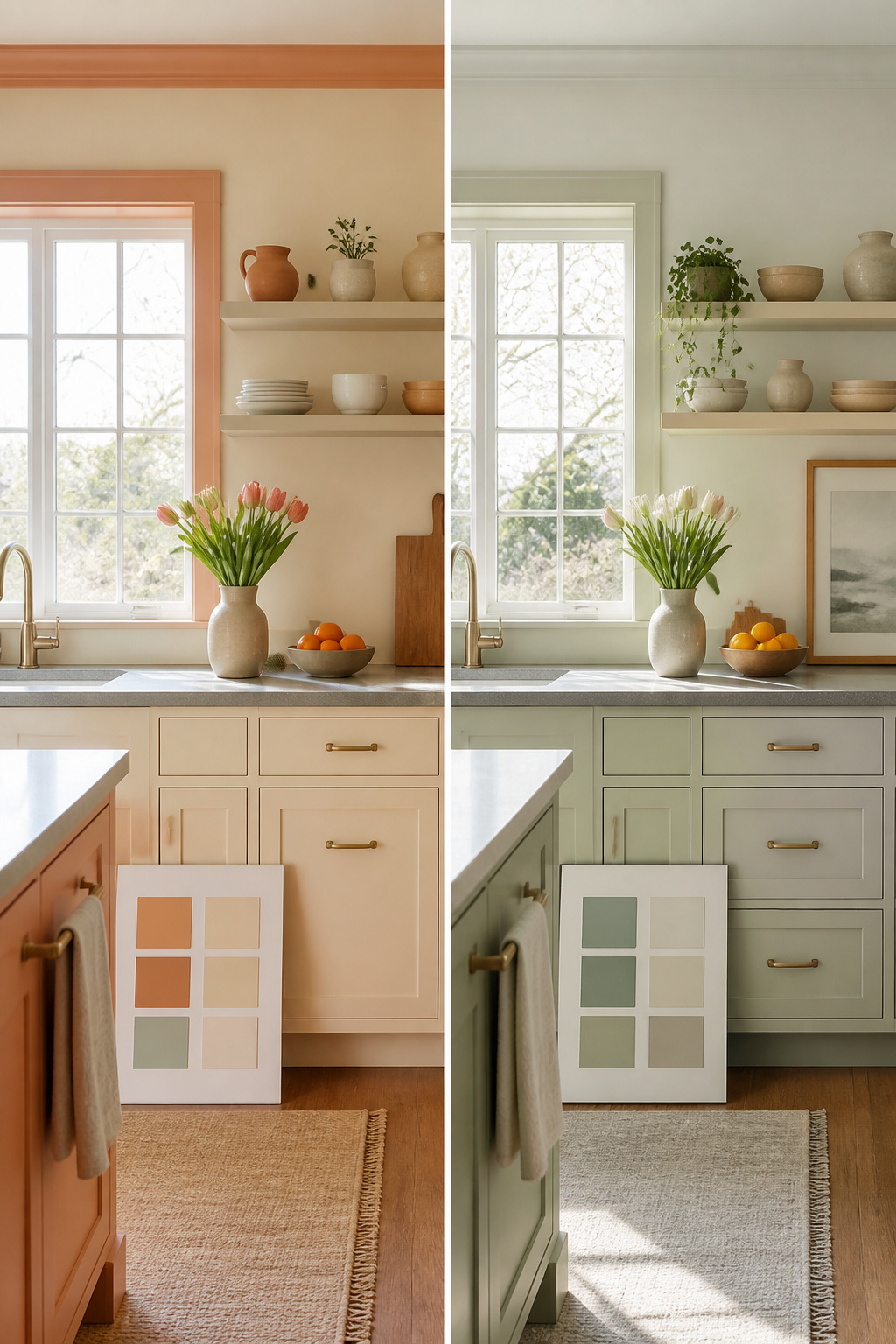 10 Spring Kitchen Decorating Ideas for a Fresh, Light Space 9 Kitchen wall painted in cream with pale terracotta accents.