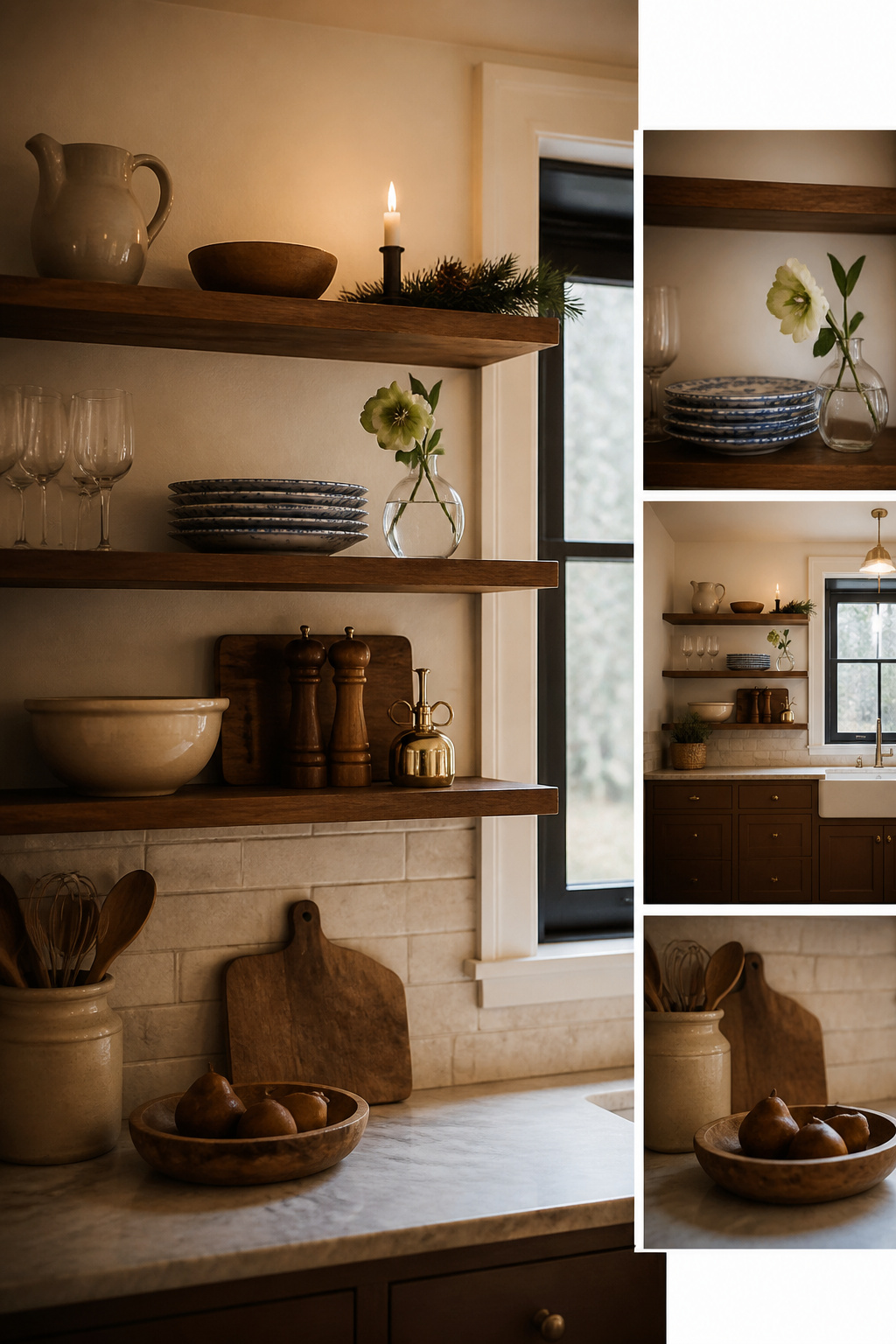 7 Open Kitchen Shelf Styling Ideas That Balance Form and Function 10 Open kitchen shelf updated with seasonal decor and everyday items.