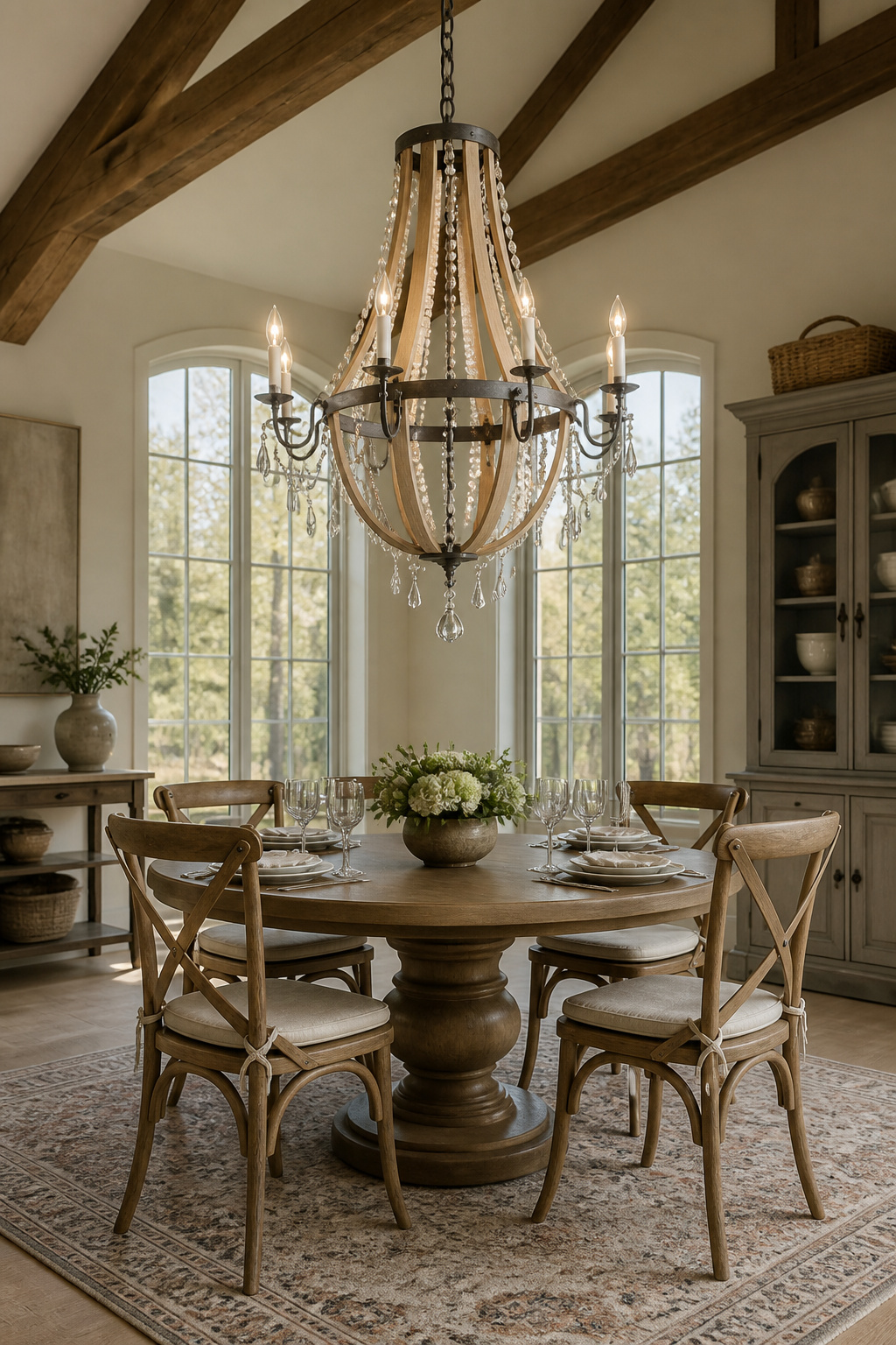Wine Barrel Chandeliers: Styles and Stores for 2026 3 Ballard Design Chablis chandelier featuring beaded drops and a rustic finish.