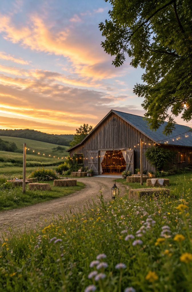 Wisconsin rustic barn with lower ceilings and a natural dirt floor.