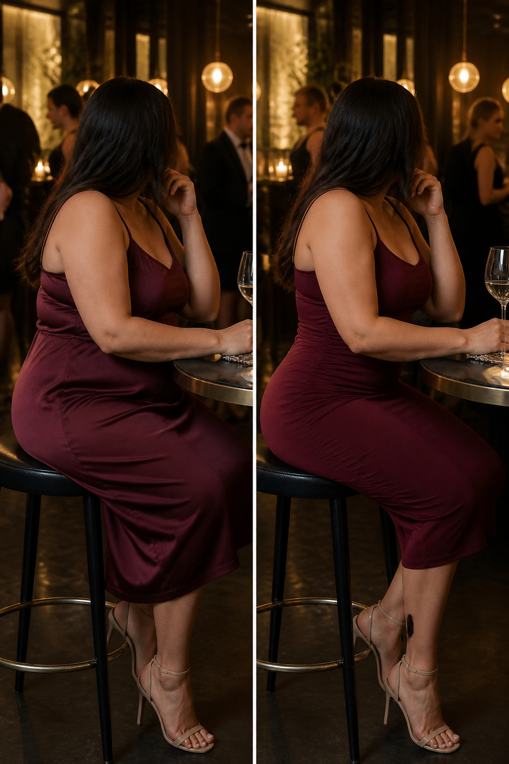 Three dress shapes displayed, illustrating bodycon, A-line, and straight cuts.