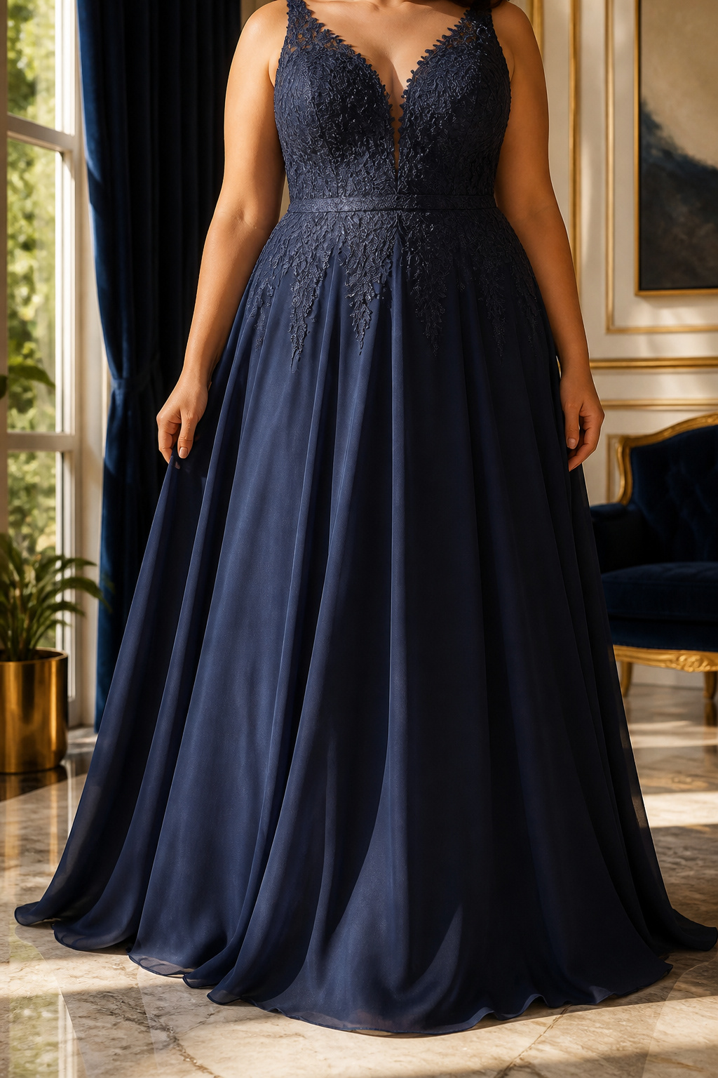 Prom Dresses 2026: Long, Short, Plus Size & 10 More Styles 3 A plus size prom dress featuring an A-line silhouette.