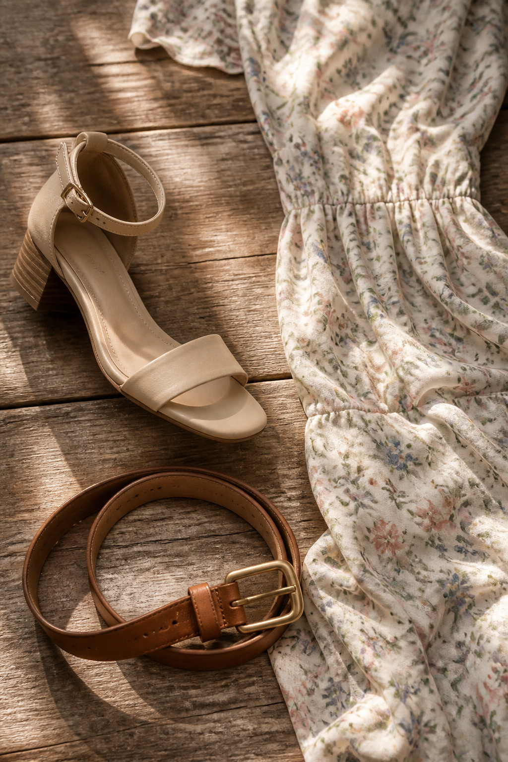 An image showcasing various accessories suitable for spring dresses.