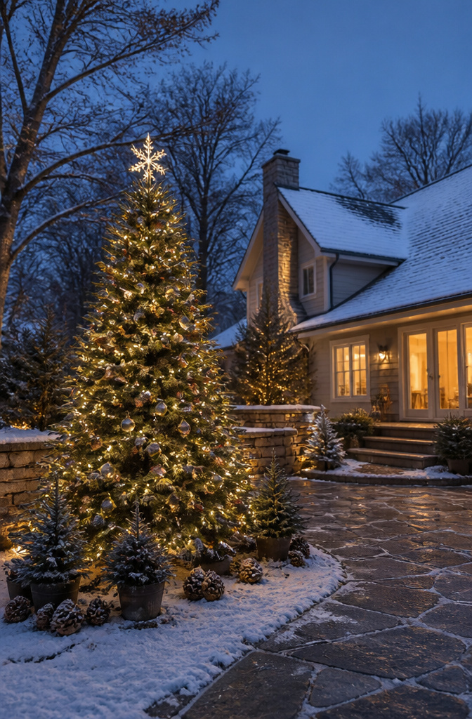 A 7.5-foot LED Christmas tree designed for outdoor use.