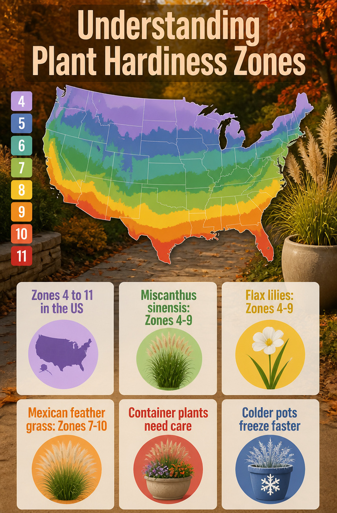 An informational graphic explaining plant hardiness zones.