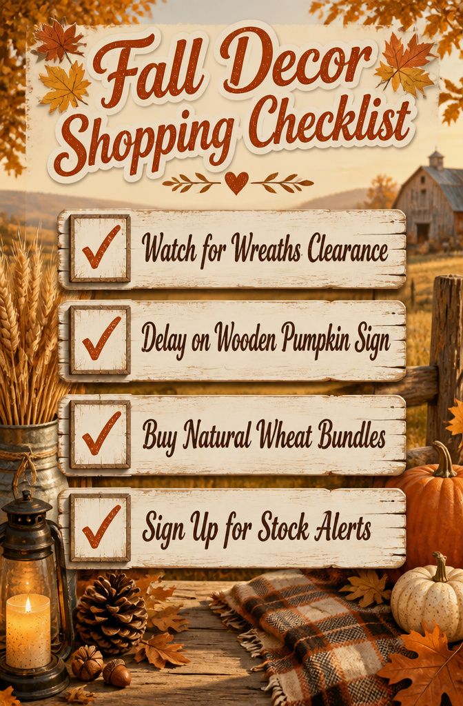 A fall decor shopping checklist for budgeting.