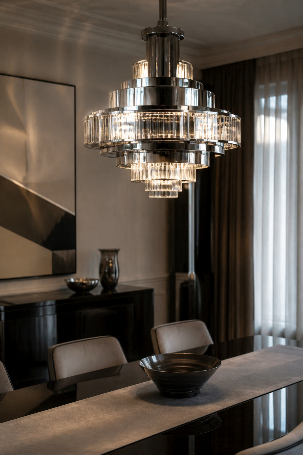 Art Deco Interior Design: Origins, Materials and 6 Defining Elements 7 Art Deco lighting fixtures made of glass and chrome.