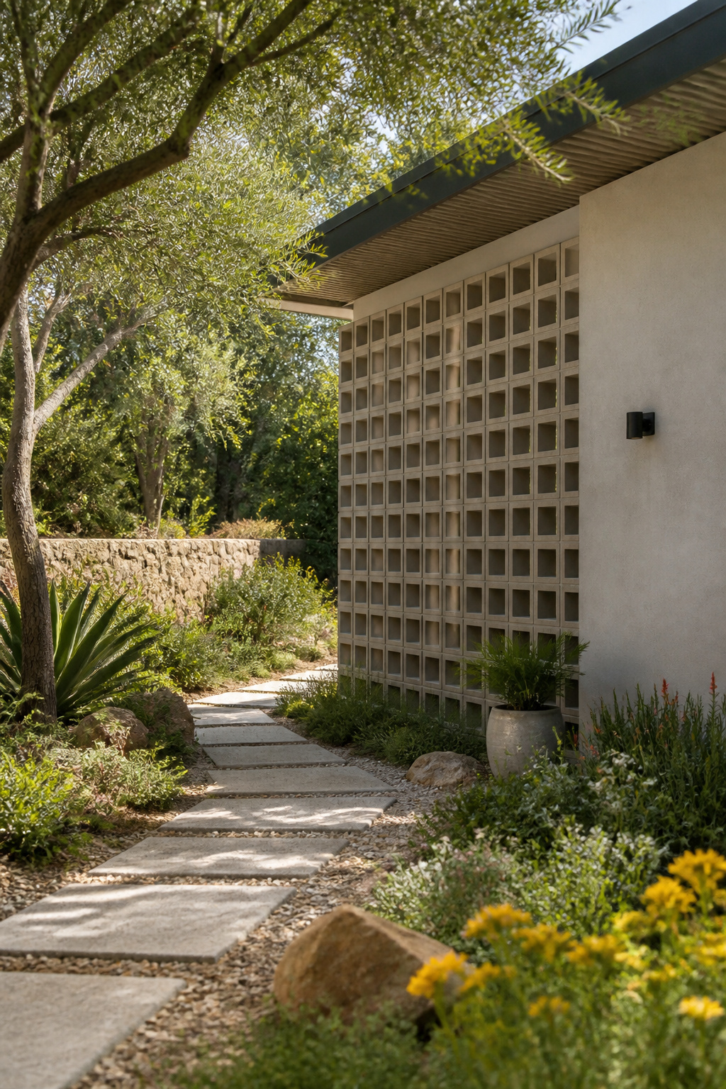 Photograph of ventilated blocks with significant empty space.