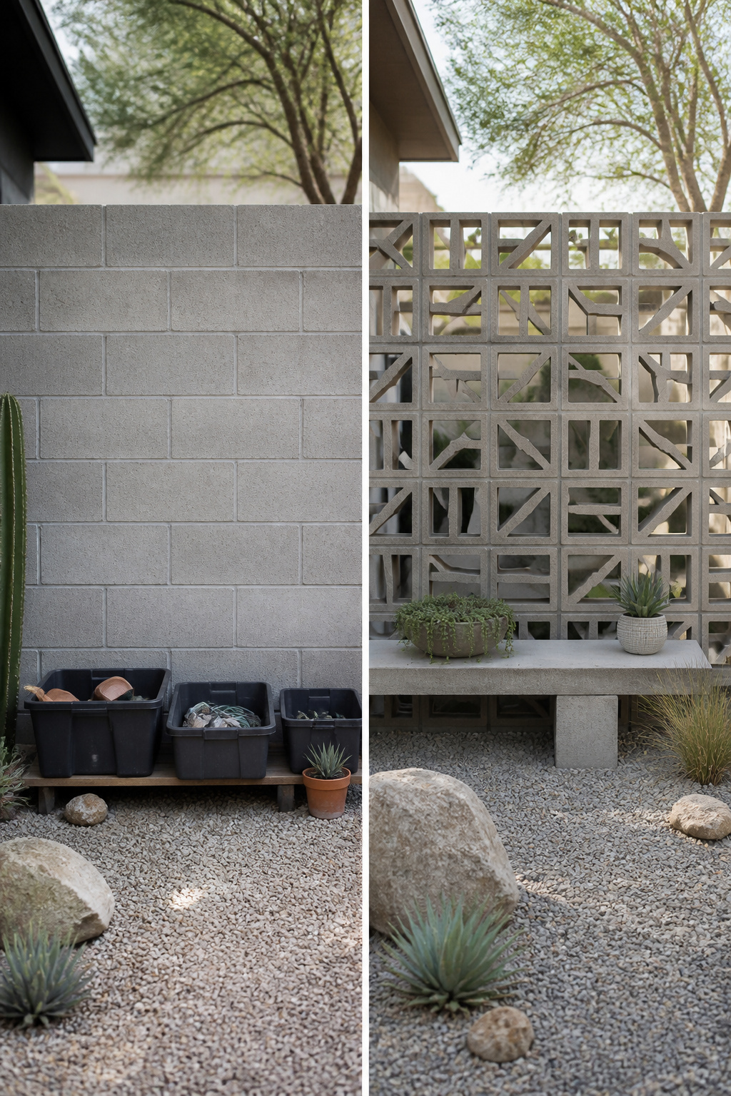 Cinder blocks with a flat surface shown in a construction context.