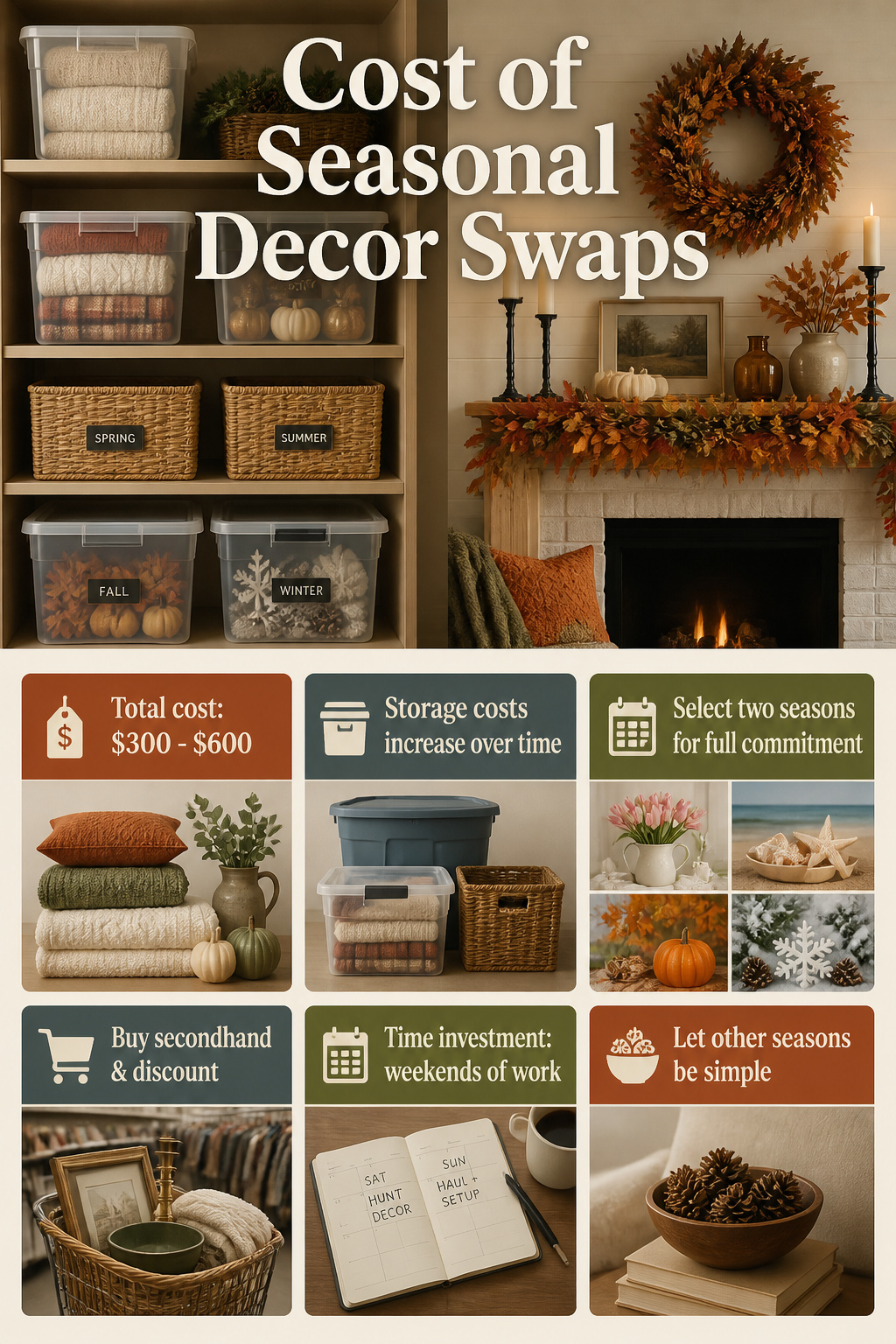 An infographic detailing the costs of seasonal decor changes.