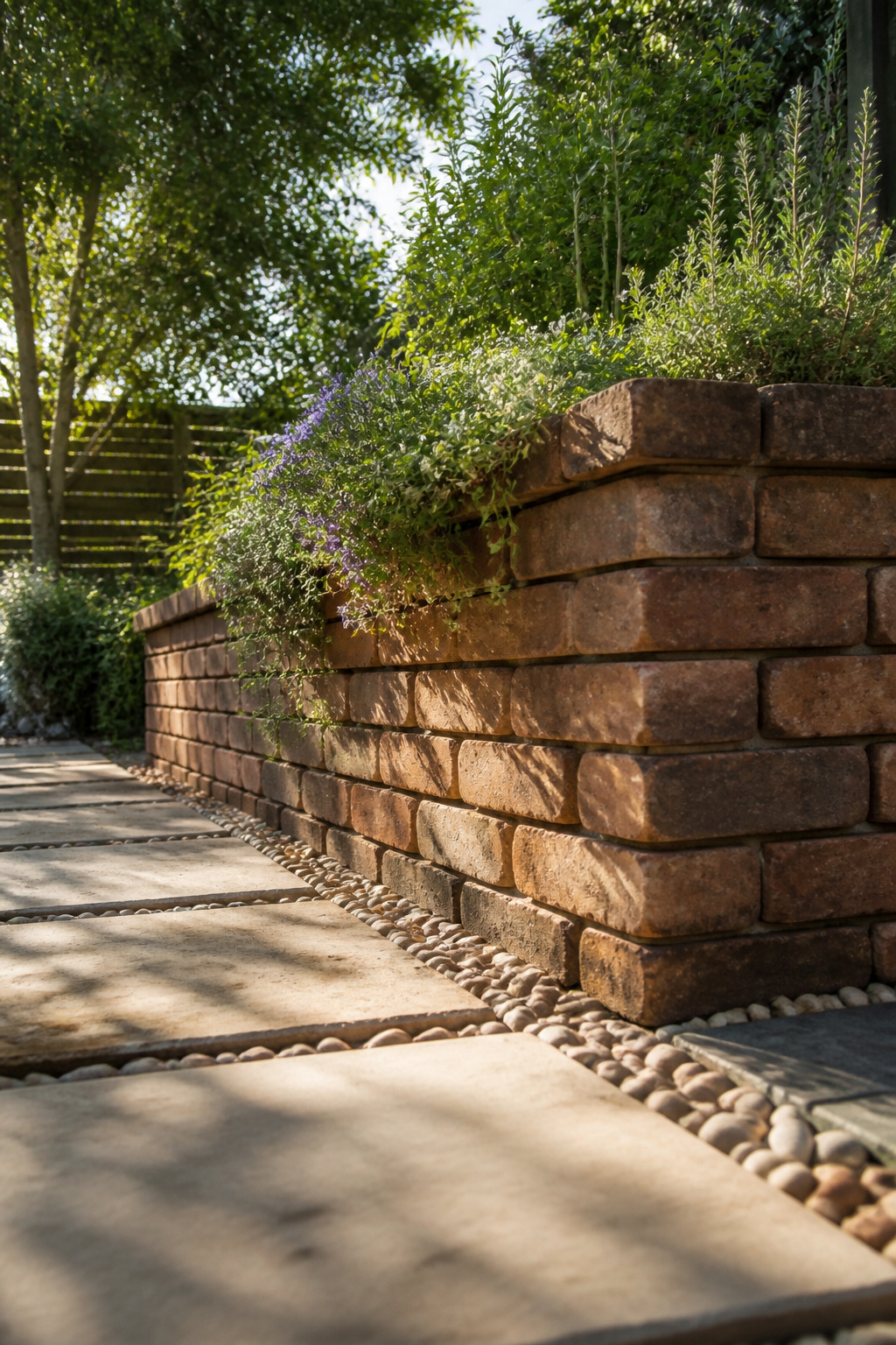 23 Brick and Rock Edging Ideas for Garden Borders (2026) 18 Raised brick bed acting as a garden border.