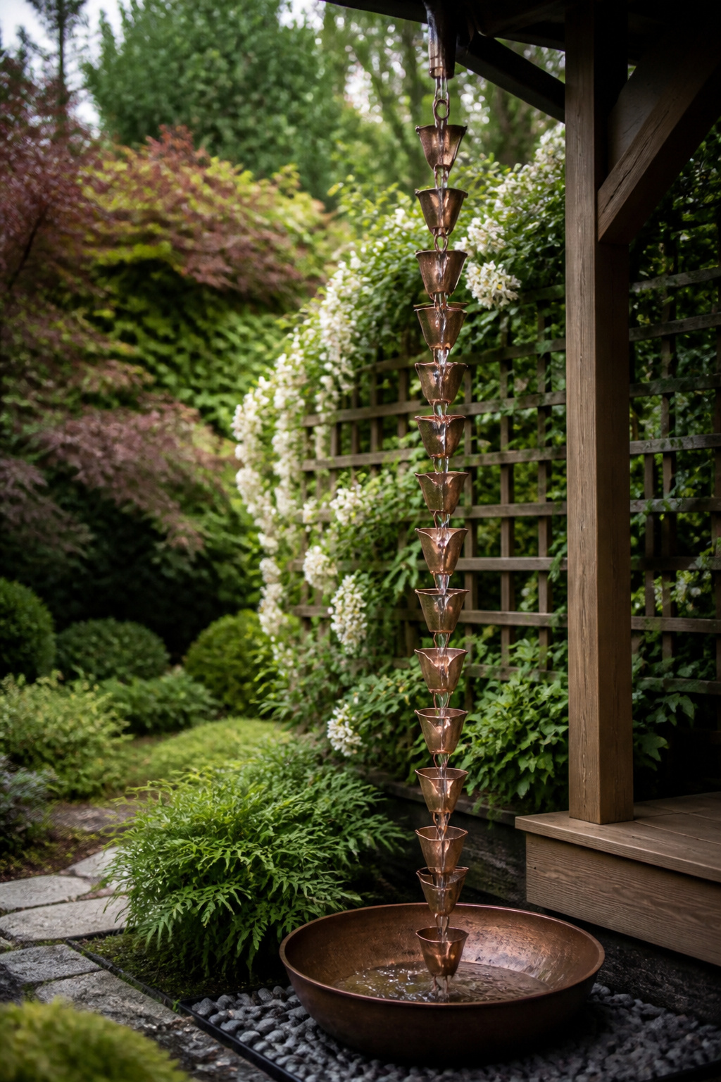 16 Rain Chain Ideas for Drainage and DIY Style in 2026 16 Copper tubing rain chain designed as a sculpture.