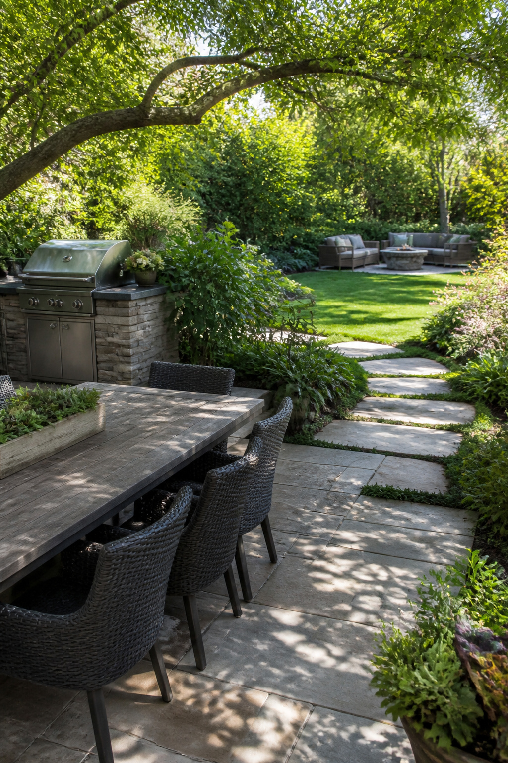 26 Landscaping Ideas for Your Yard, Garden and Patio in 2026 29 A patio designed for outdoor cooking and dining.