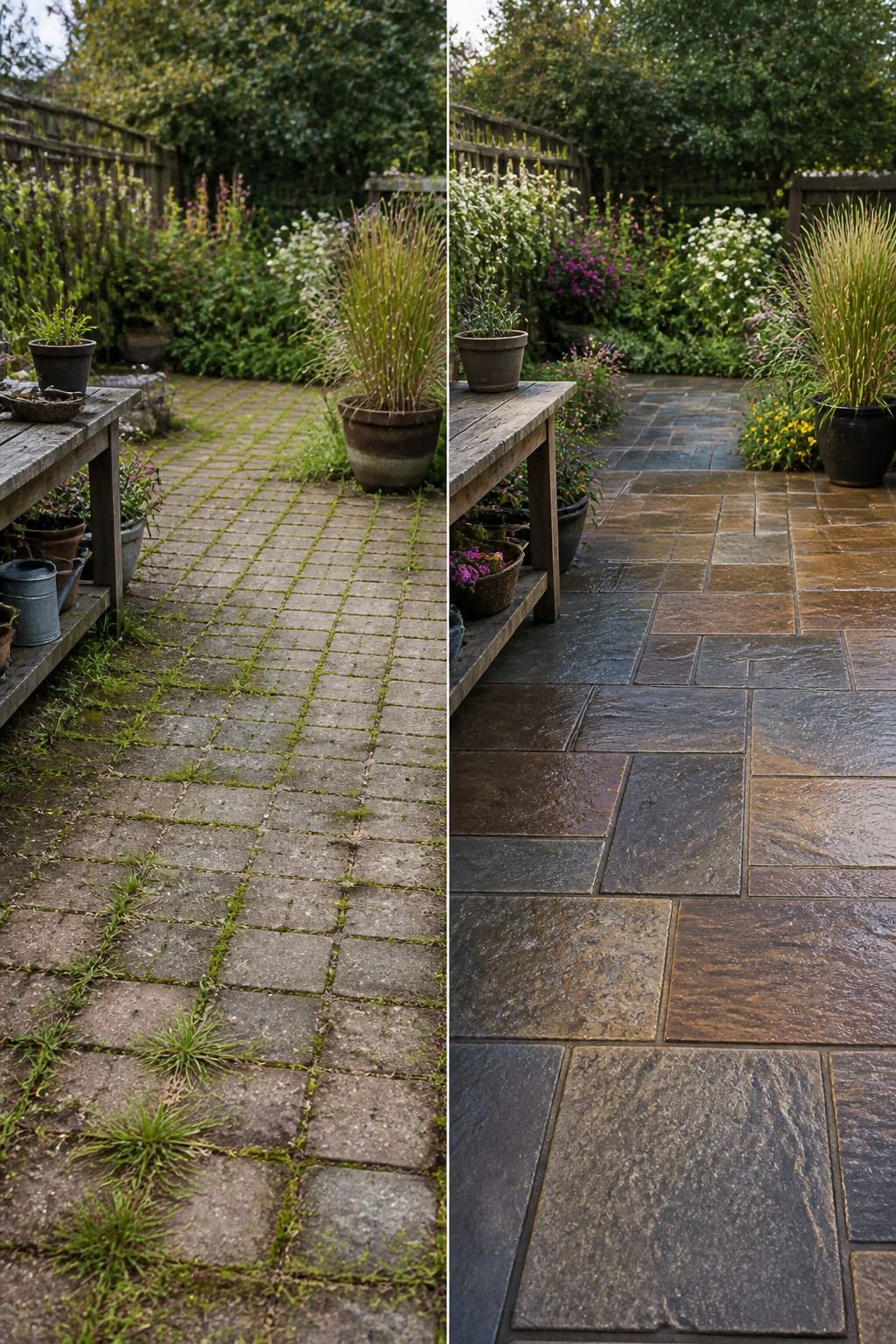 25 Low-Maintenance Landscaping Ideas for Less Work, More Living 19 Concrete pavers and natural stone forming a patio surface.