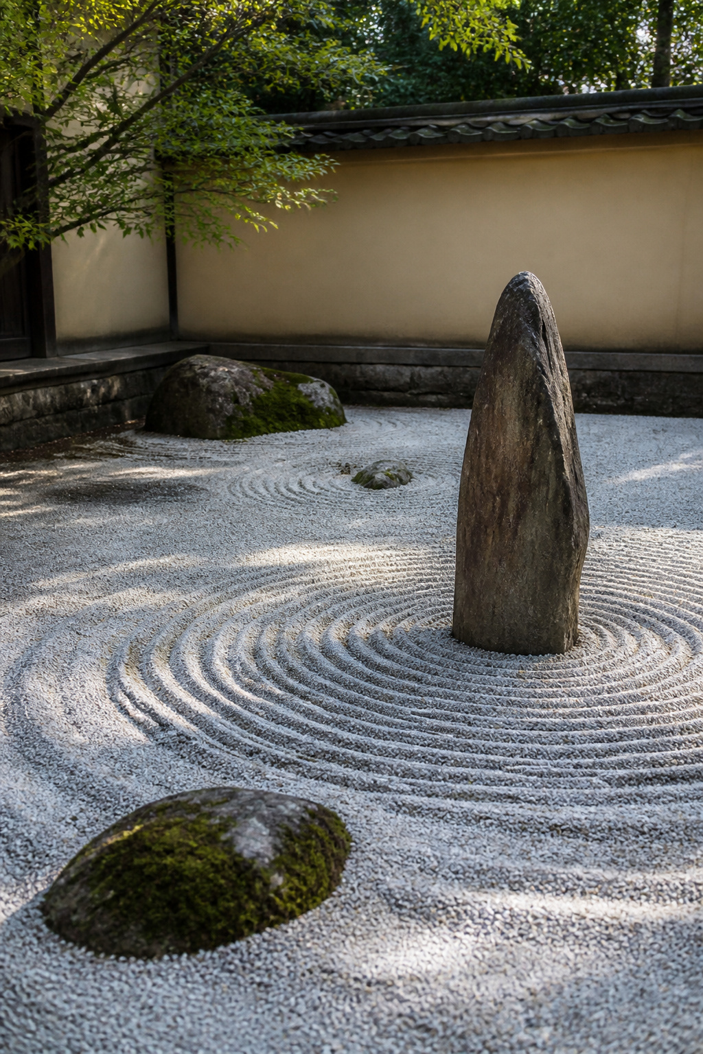 32 Rock Garden Ideas: Designs, Plants & Layouts for 2026 12 Raked gravel and a standing stone in a Zen garden.