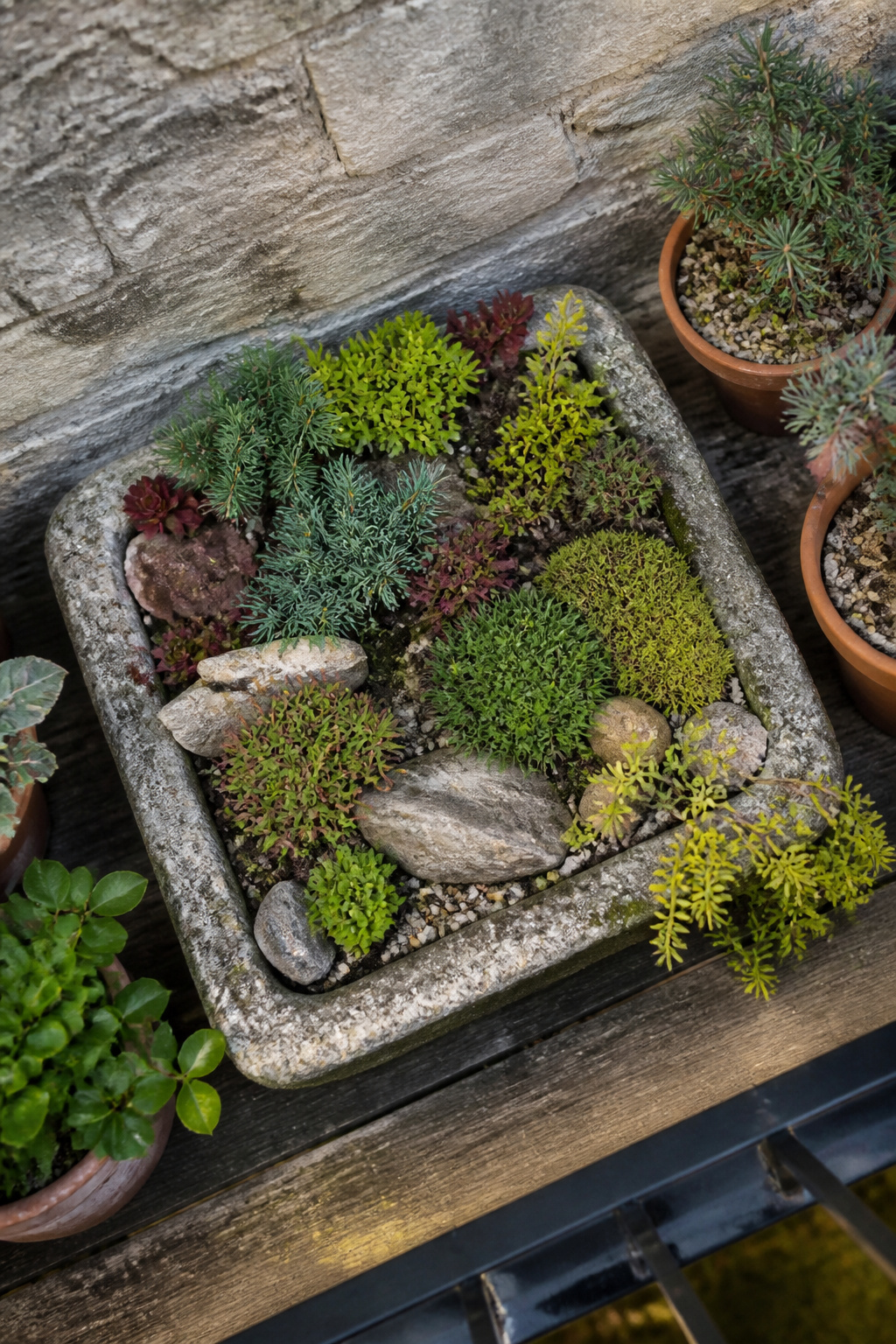 32 Rock Garden Ideas: Designs, Plants & Layouts for 2026 8 A small trough garden featuring alpine plants.