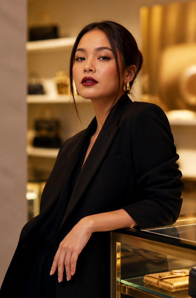 Makeup Trends 2026: The Looks Taking Over This Year 7 A model showcasing an oxblood lip look.