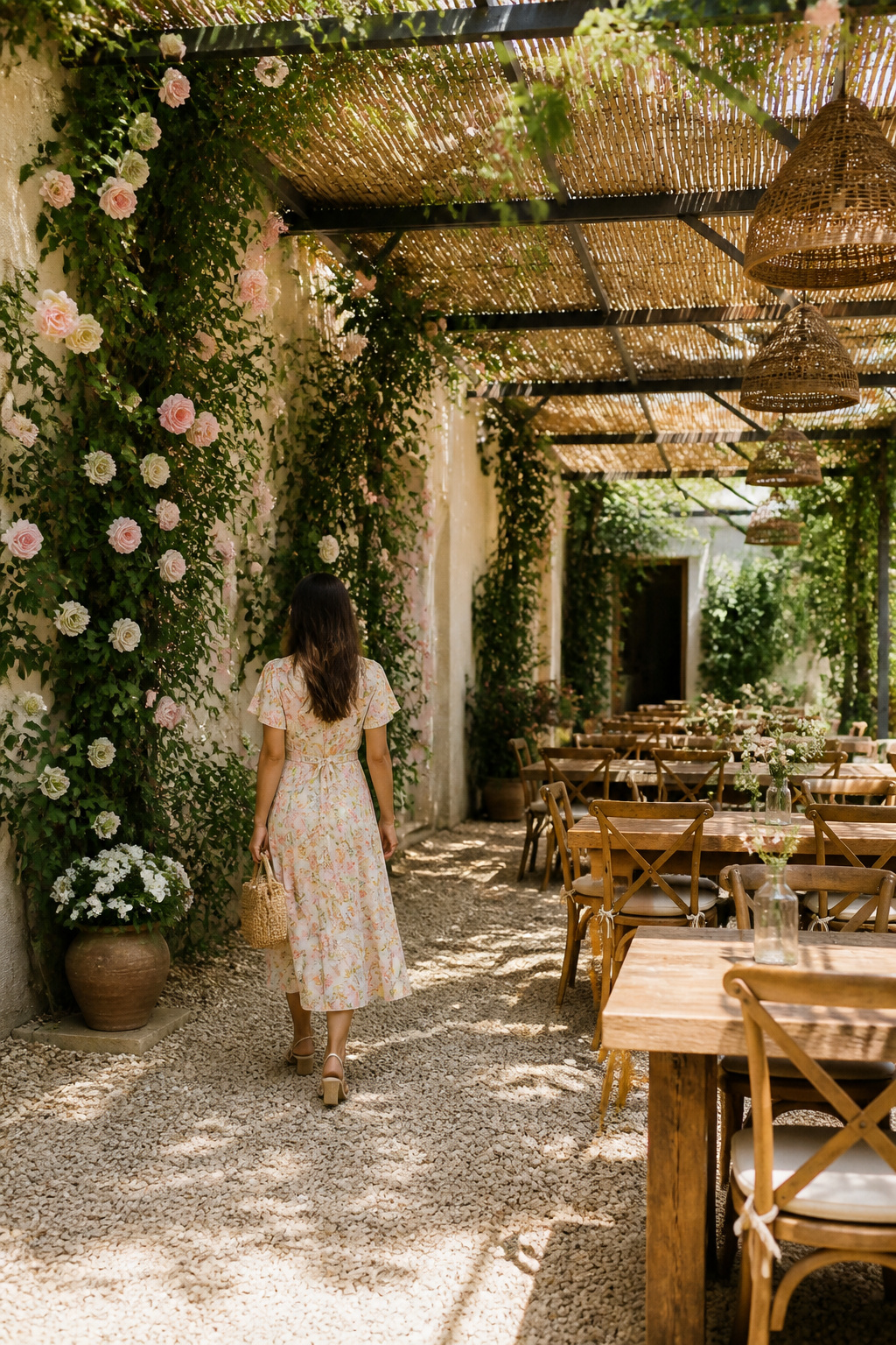 Stylish shoes suited for a garden patio brunch setting.