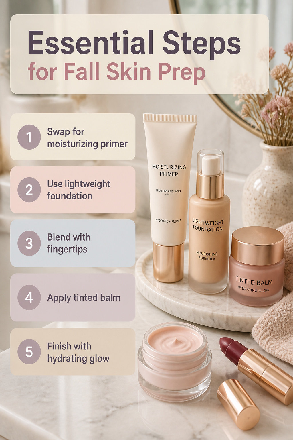 Information image showing steps for fall skin preparation.