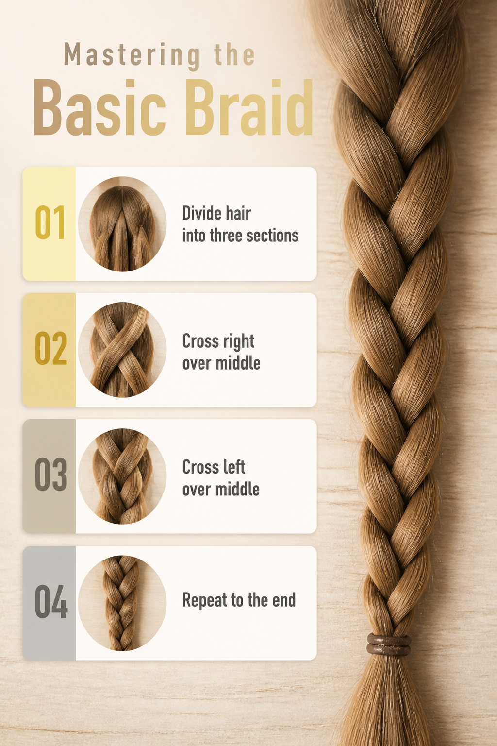 An image showing a basic three-strand braid being formed.