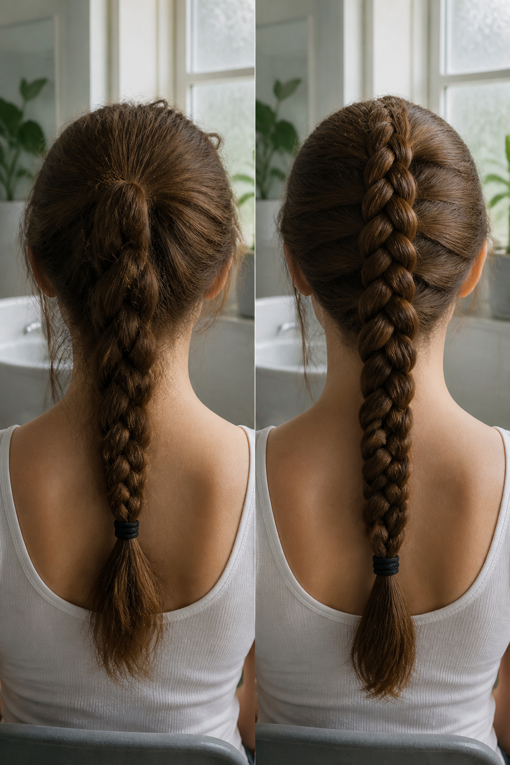A close-up of a Dutch braid showcasing its raised profile.