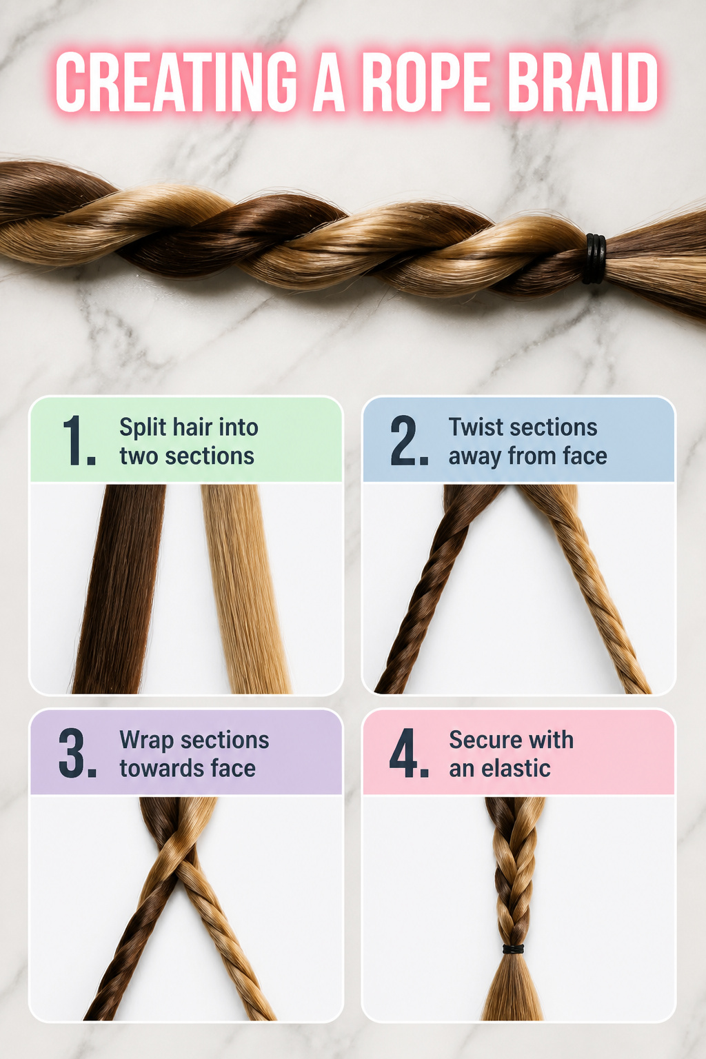 A rope braid formed by twisting two sections of hair.