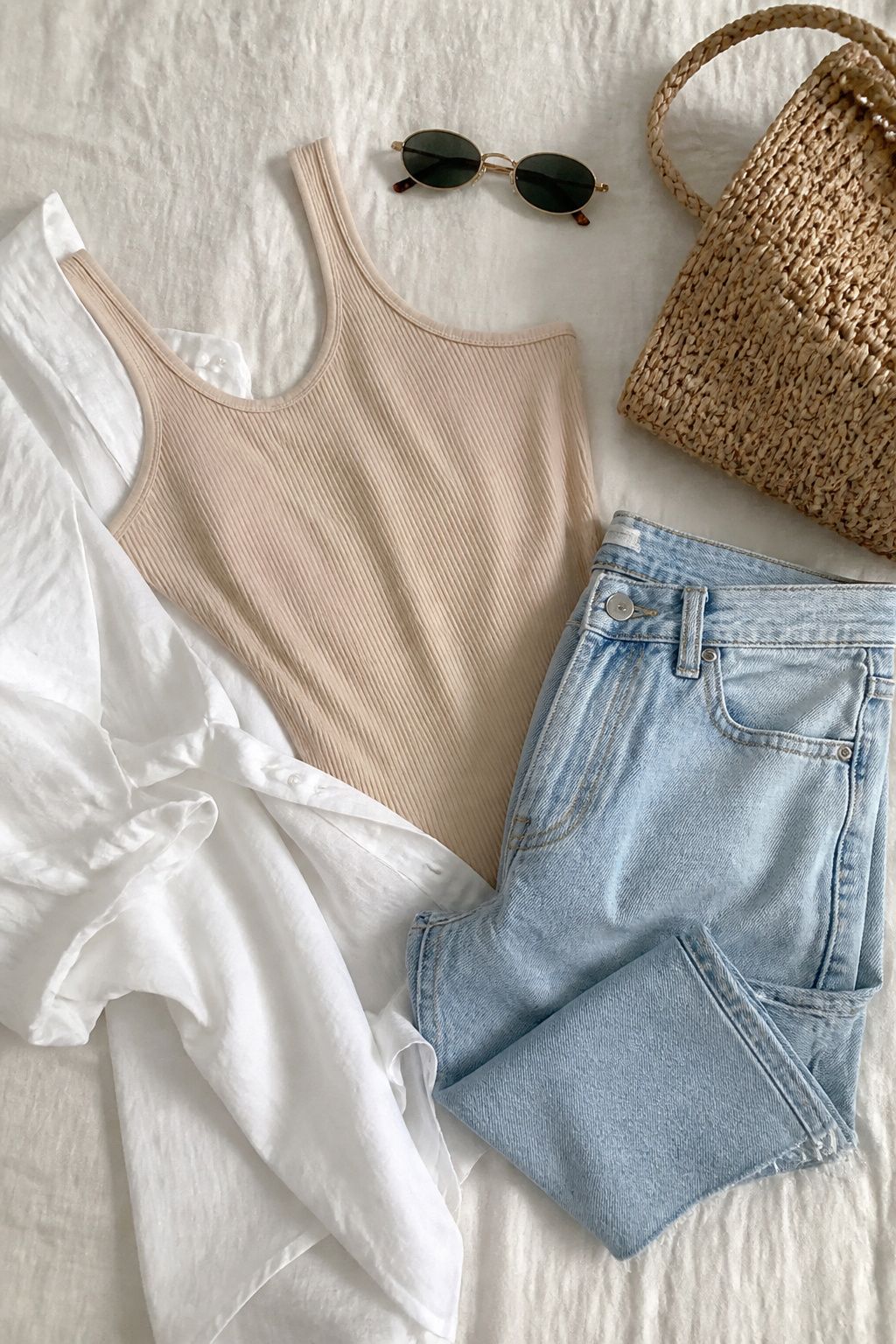 Layering objects suggesting ways to wear bodysuits without bulk.