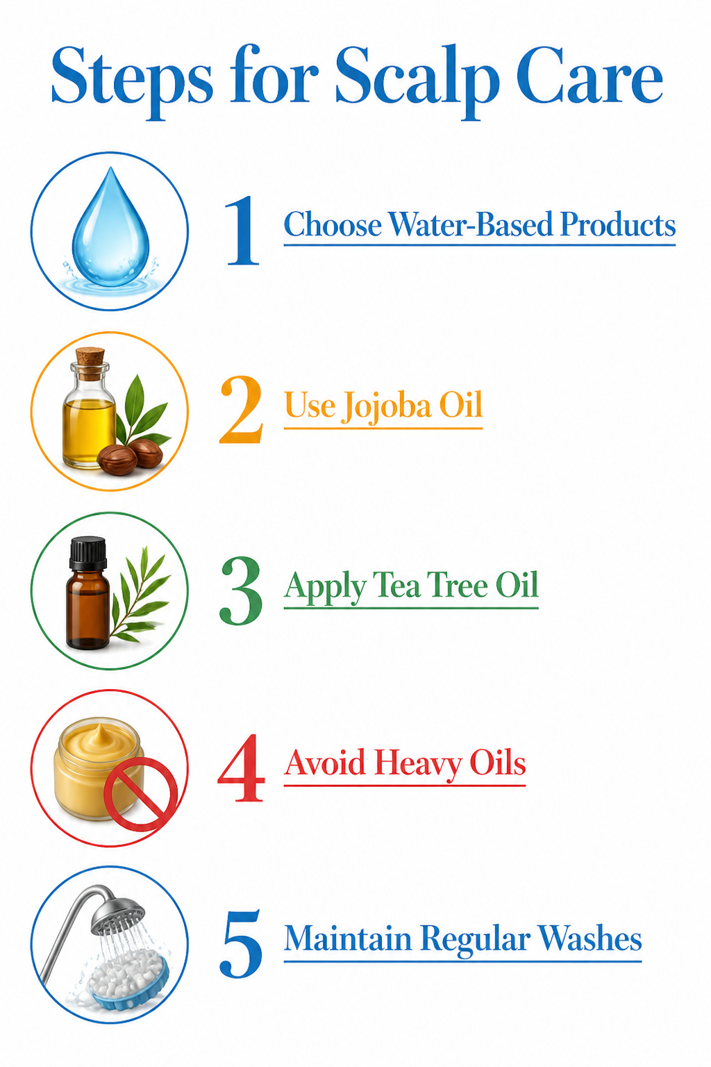 A graphic detailing steps for effective scalp care with braids.